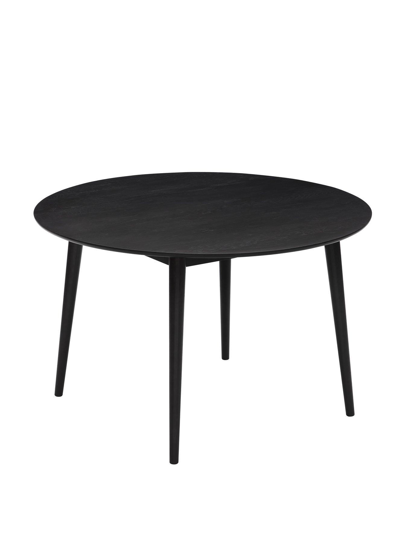 Image 3 of 6 of Dusk Heidi Solid Oak 4-6 Seater Round Dining Table - Black