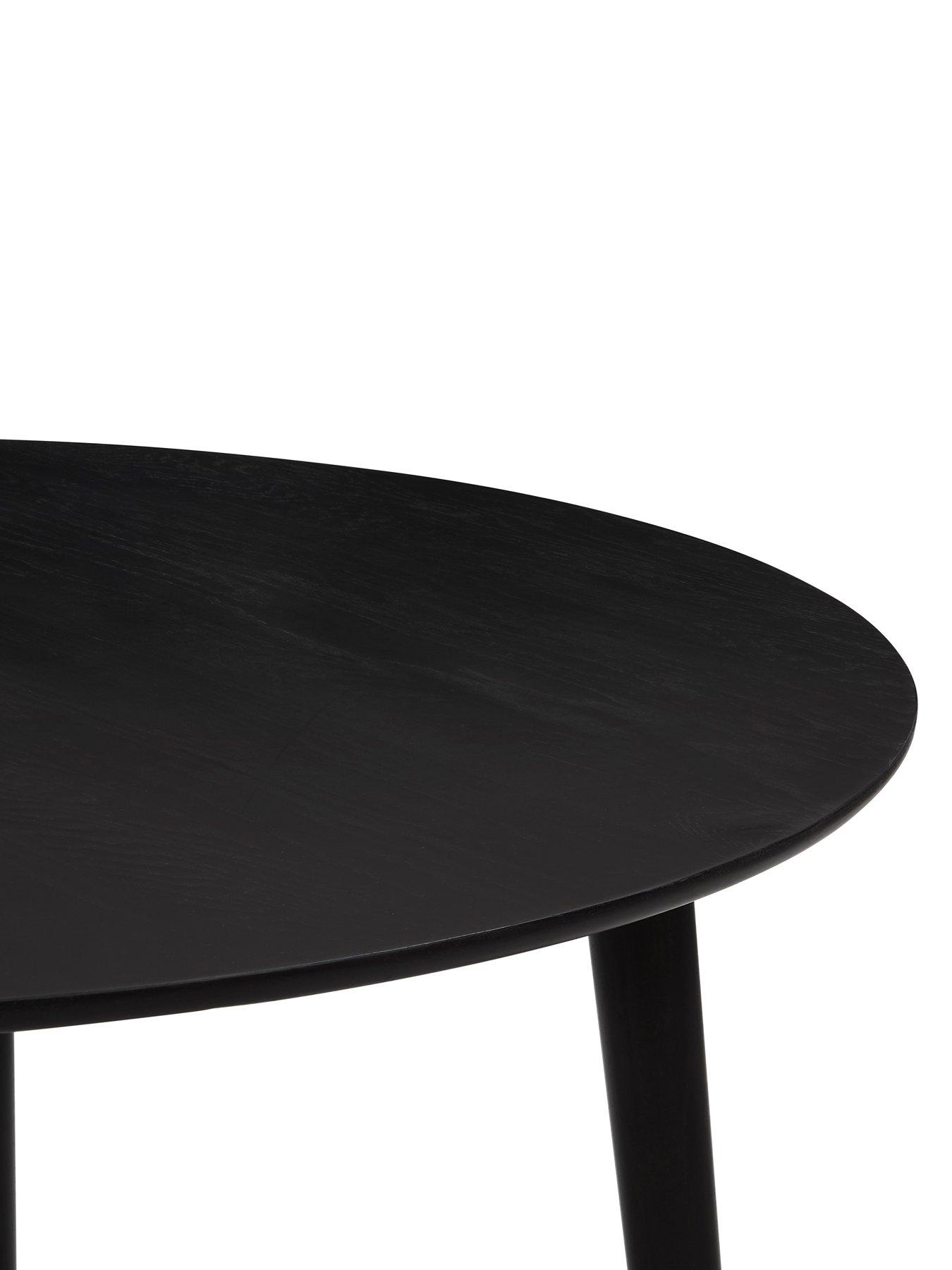 Image 4 of 6 of Dusk Heidi Solid Oak 4-6 Seater Round Dining Table - Black