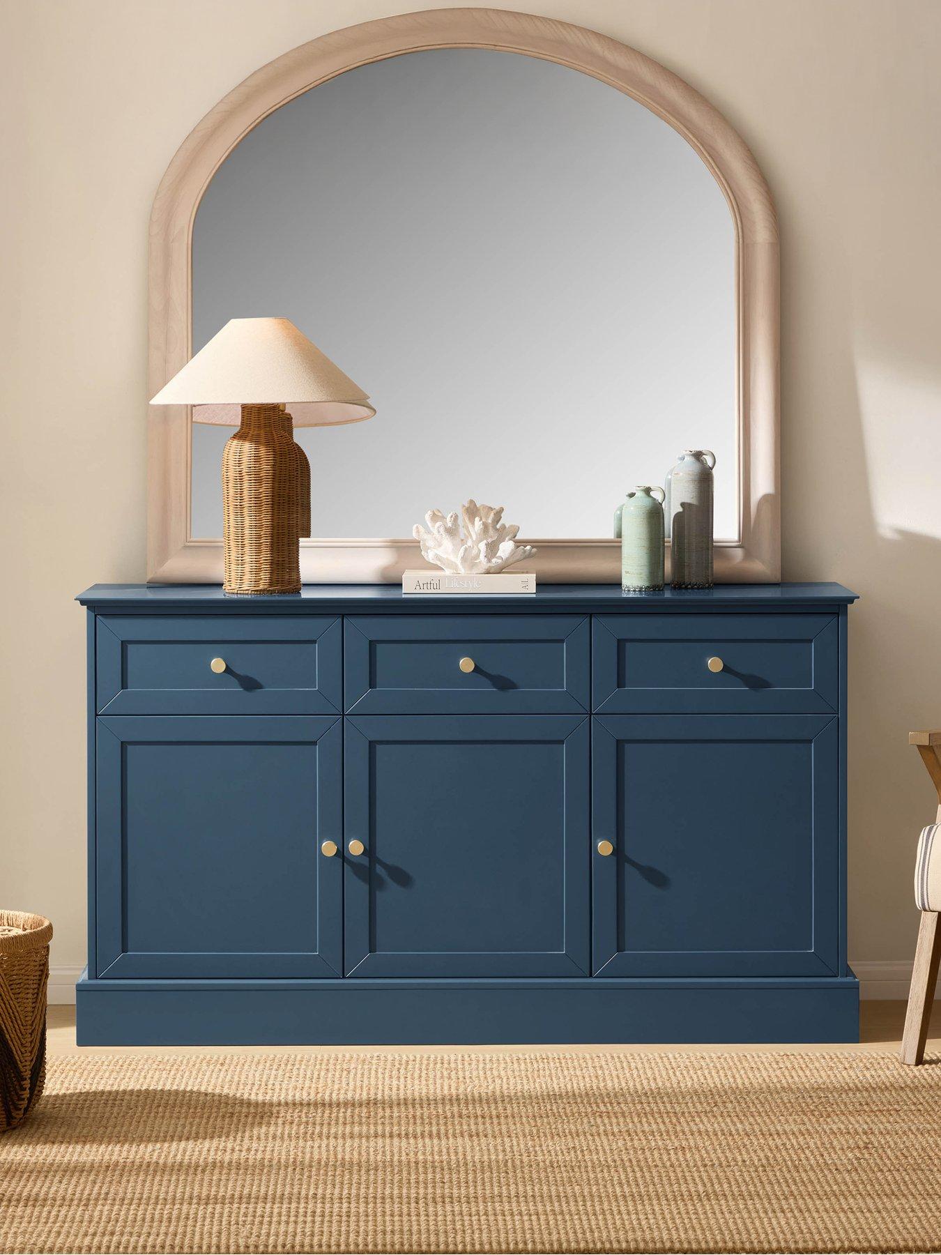 Image 1 of 7 of Dusk Ruby 3 Door Sideboard With Drawers - Teal