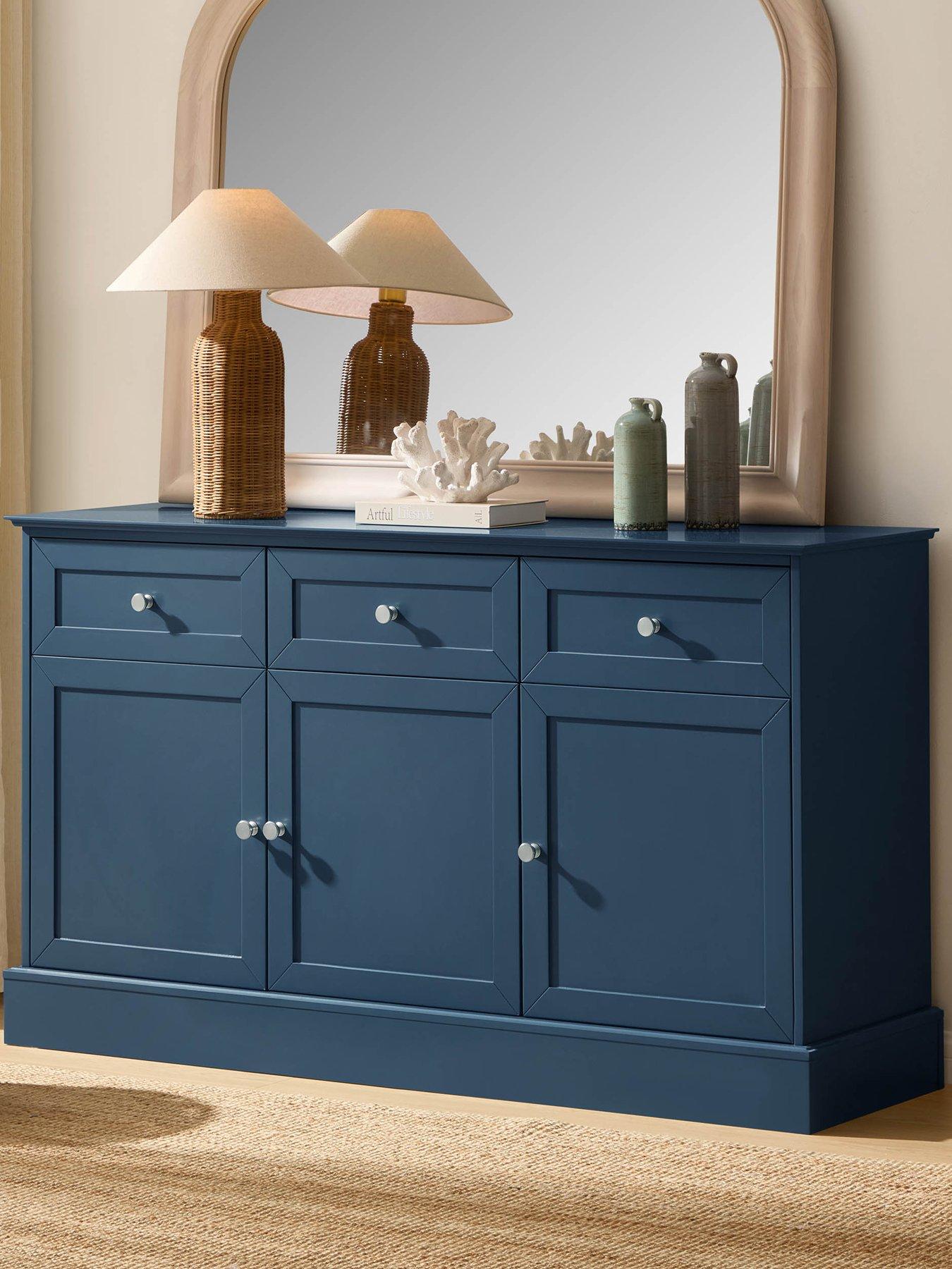 Image 3 of 7 of Dusk Ruby 3 Door Sideboard With Drawers - Teal