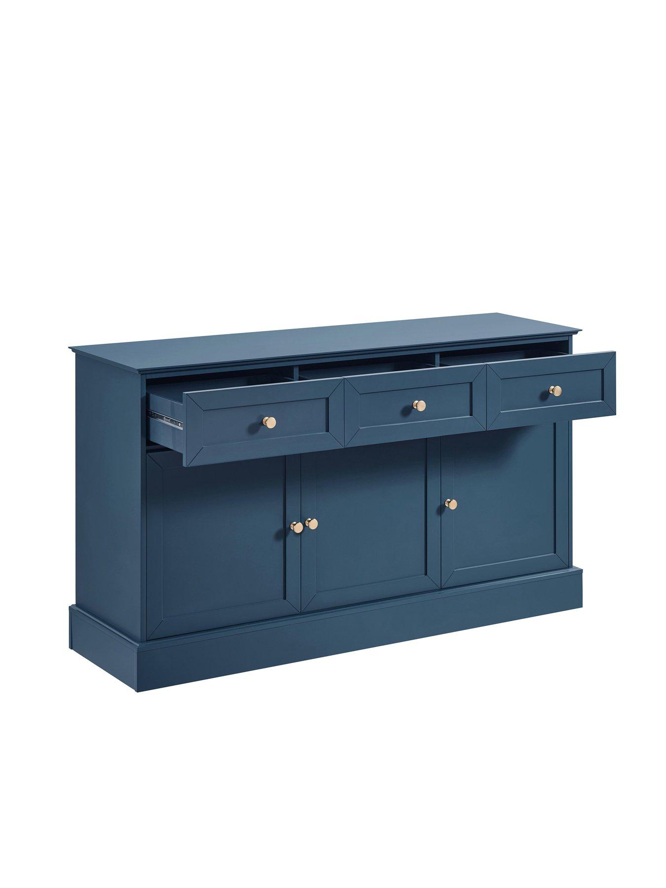 Image 4 of 7 of Dusk Ruby 3 Door Sideboard With Drawers - Teal