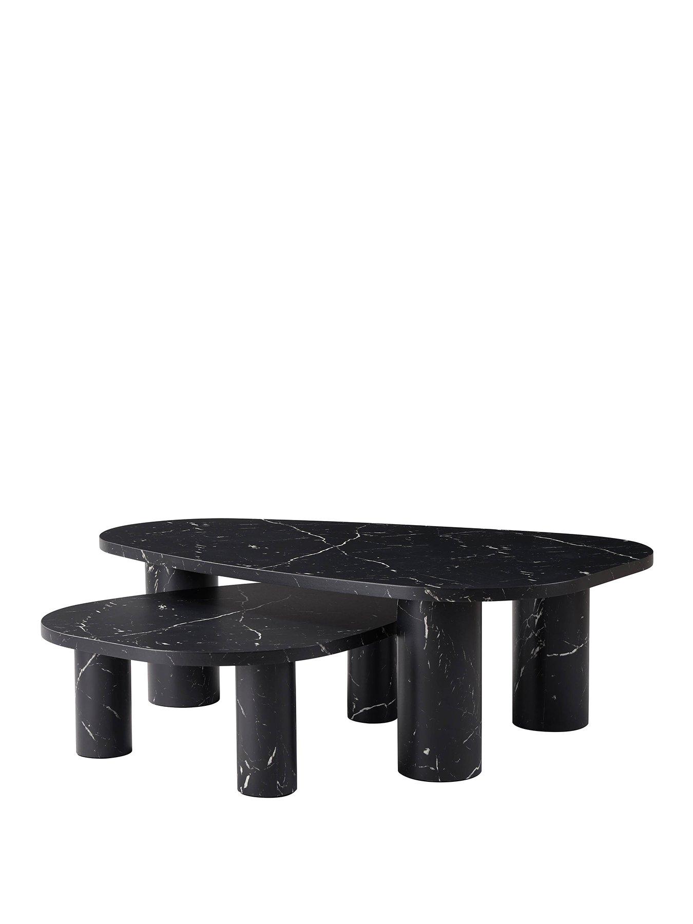Image 2 of 7 of Dusk Azra Nesting Coffee Tables - Black Marble Effect