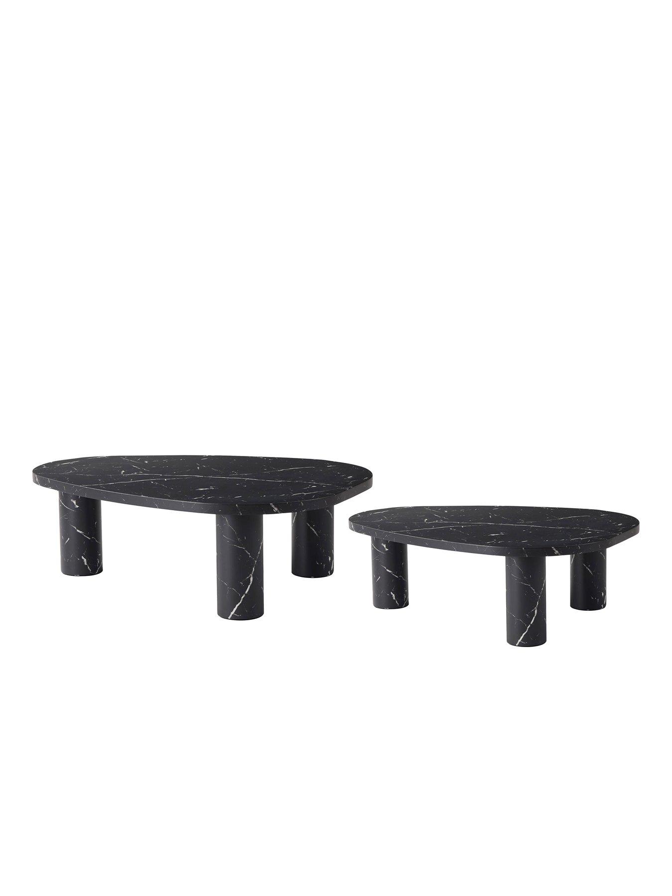 Image 4 of 7 of Dusk Azra Nesting Coffee Tables - Black Marble Effect