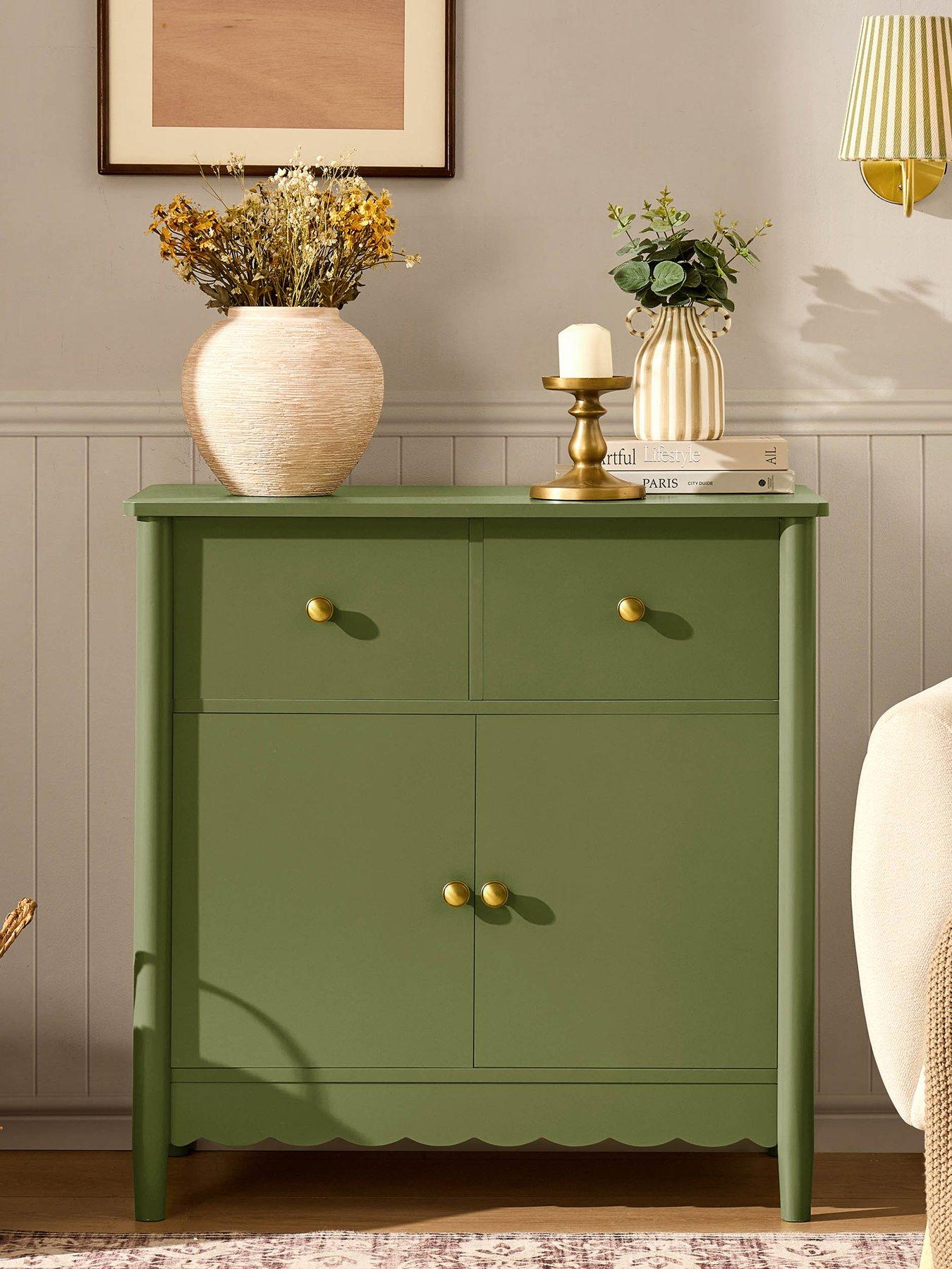 Image 1 of 7 of Dusk Betty 2 Door Sideboard With Drawers - Olive
