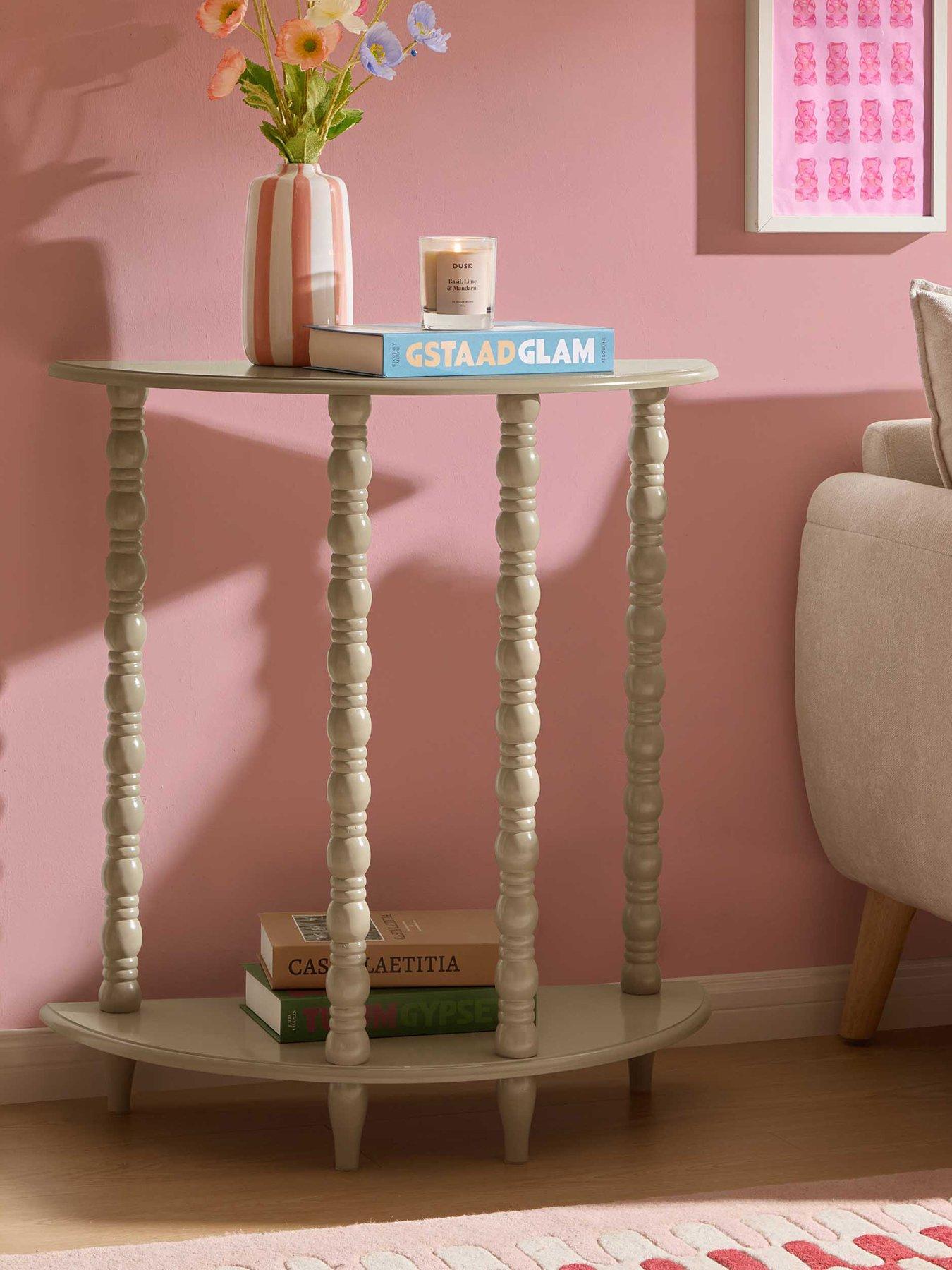 Image 1 of 4 of Dusk Bonnie Bobbin Console Table - Taupe