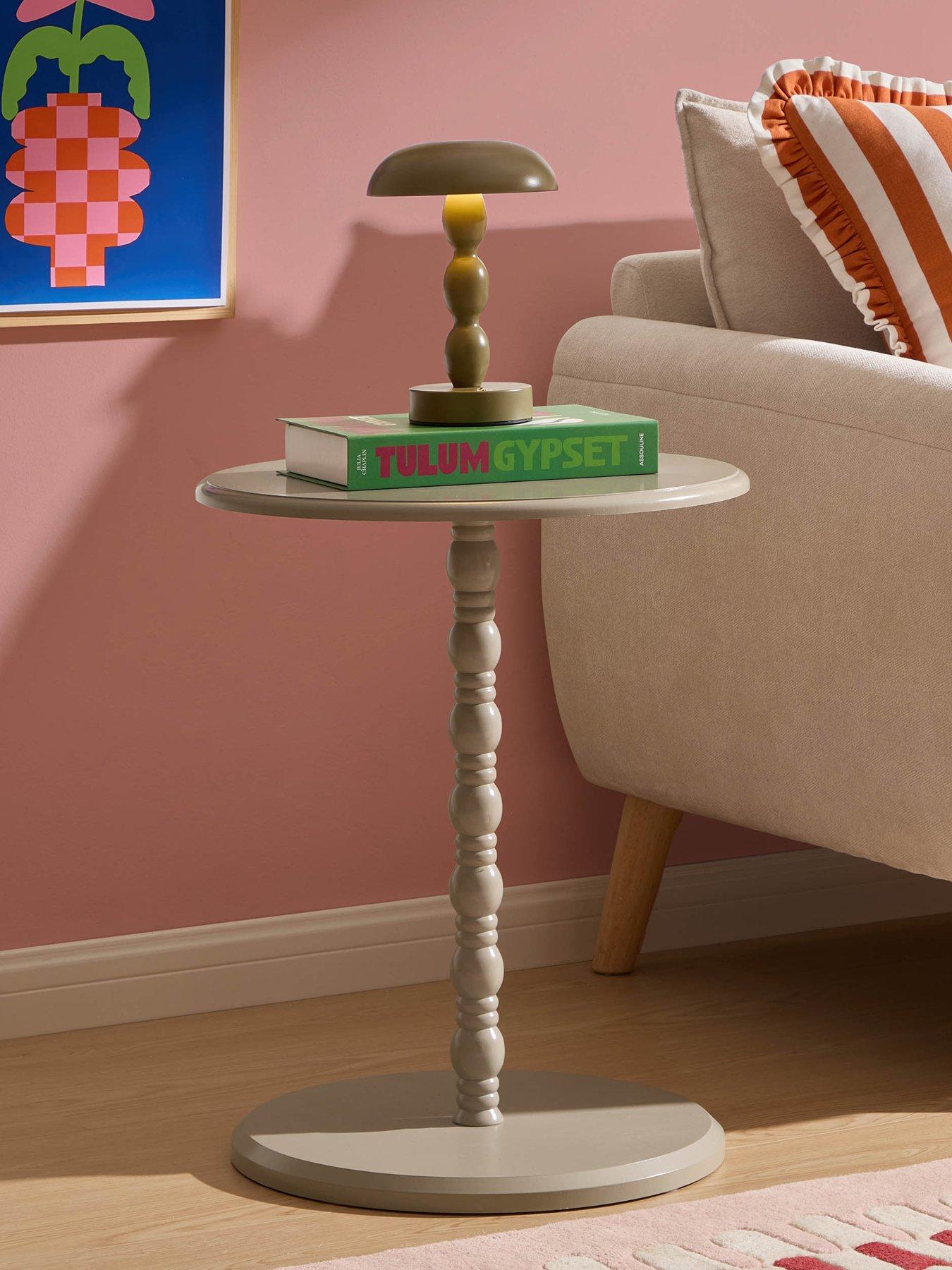 Dusk Bonnie Bobbin Side Table - Taupe