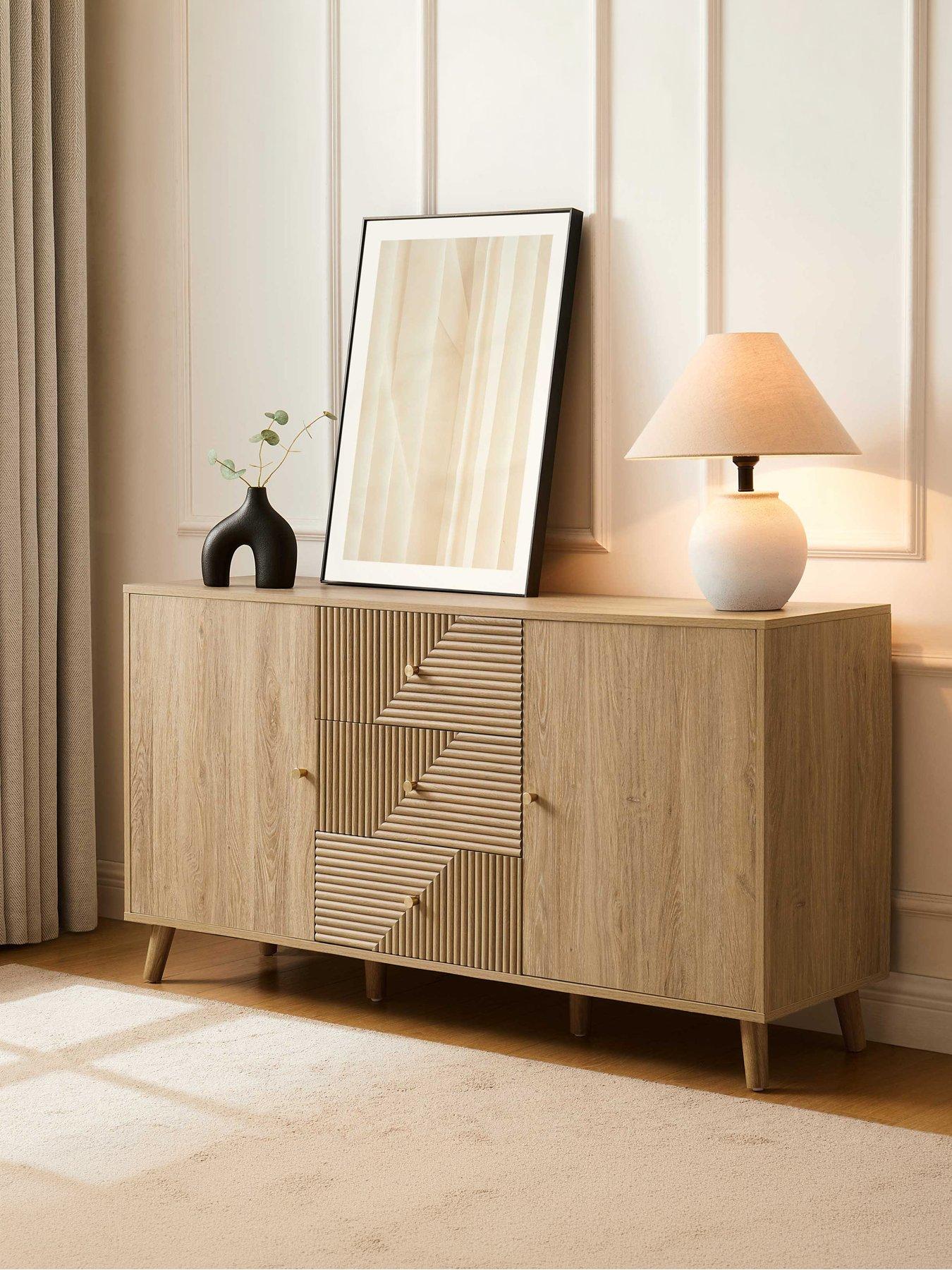 Dusk Dora Large Sideboard With Drawers - Light Wood