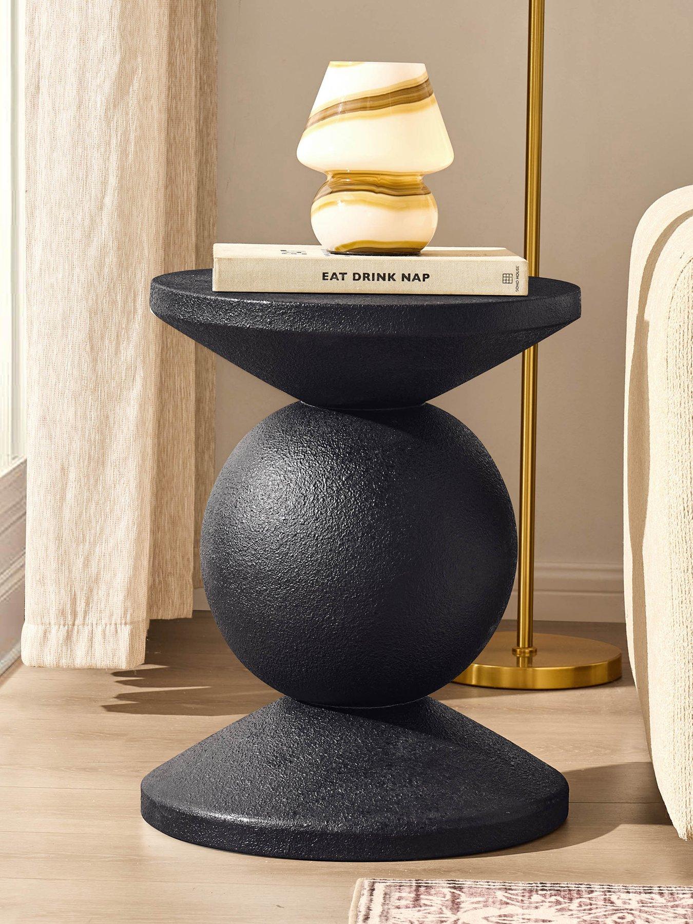 Image 1 of 6 of Dusk Raya Round&nbsp;Side Table - Black