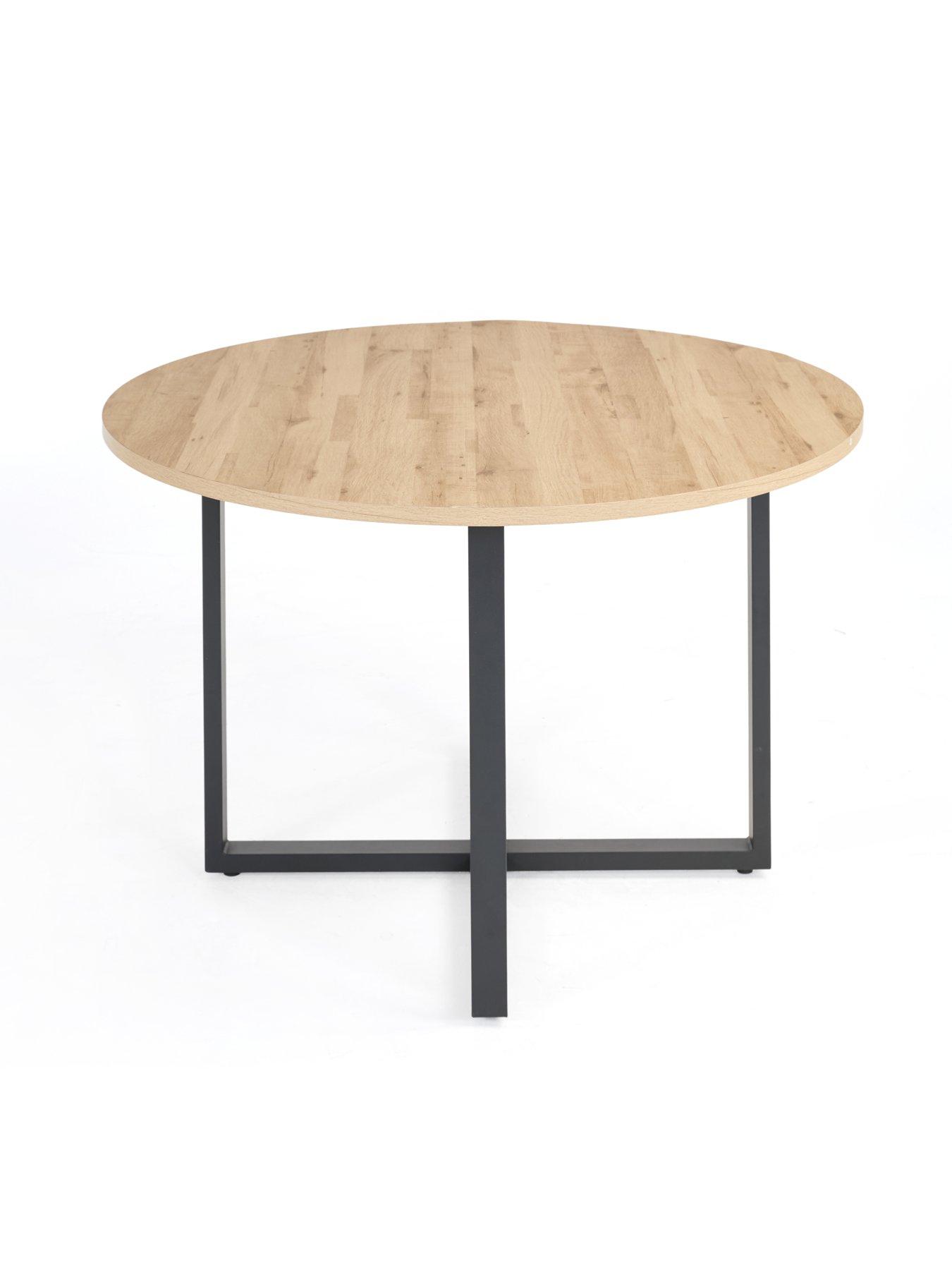 Image 3 of 7 of The Very Collection Harlem Light Oak Round Dining Table With 4 Marlow Boucle Chairs - FSC&reg; Certified
