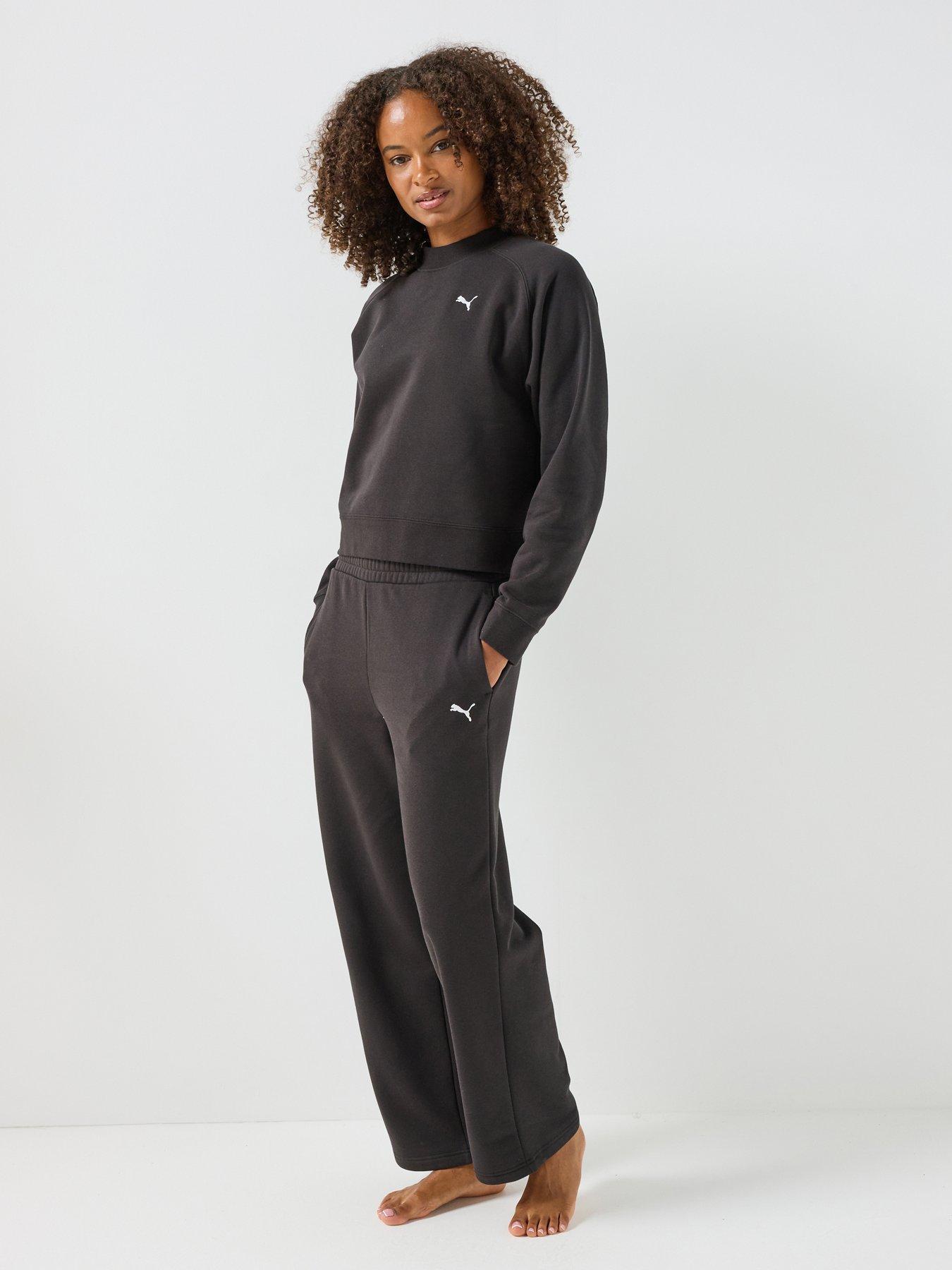 Image 1 of 6 of Puma Womens Loungewear Fleece Sweat Standard Suit - Black
