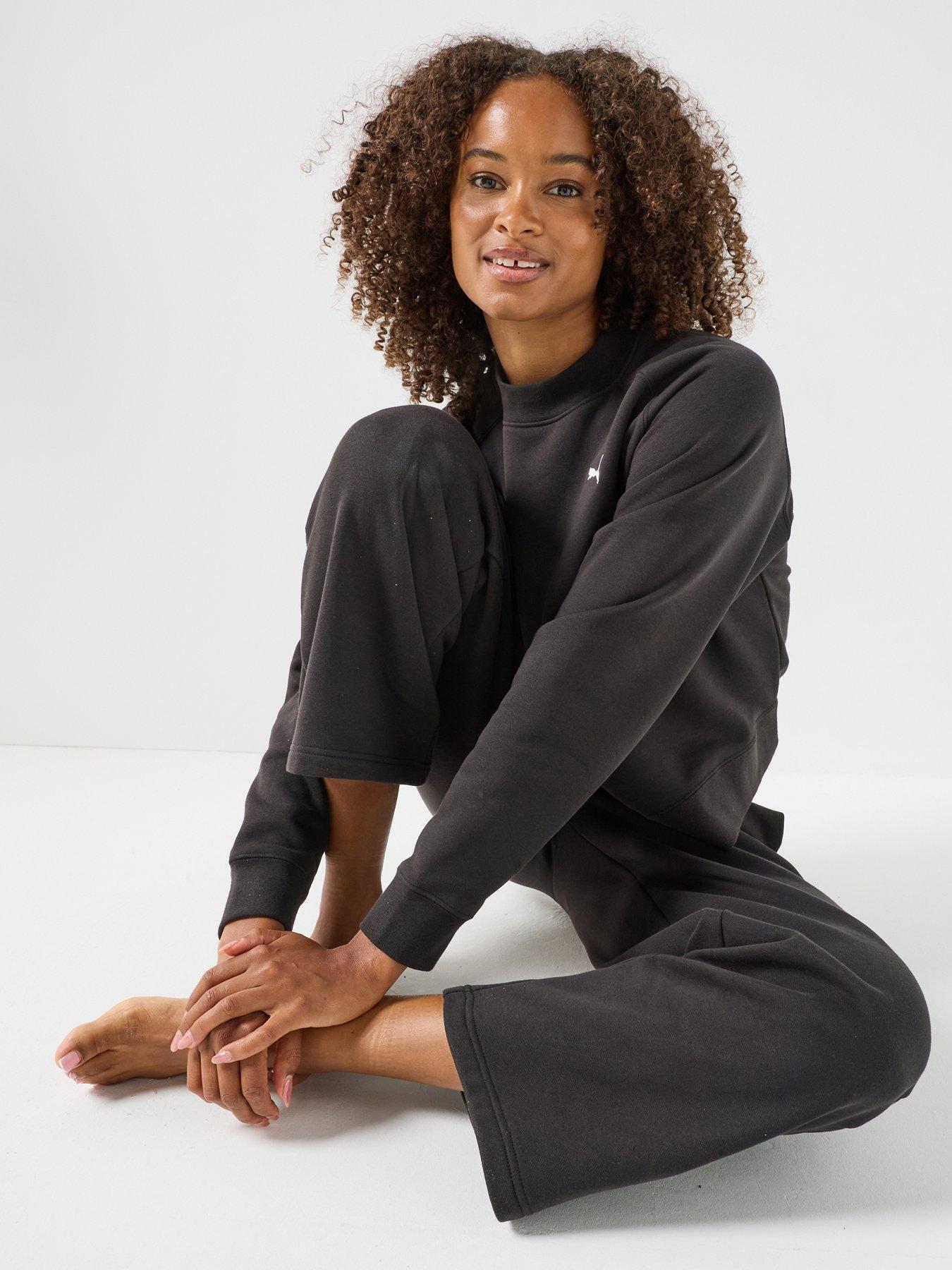 Image 5 of 6 of Puma Womens Loungewear Fleece Sweat Standard Suit - Black