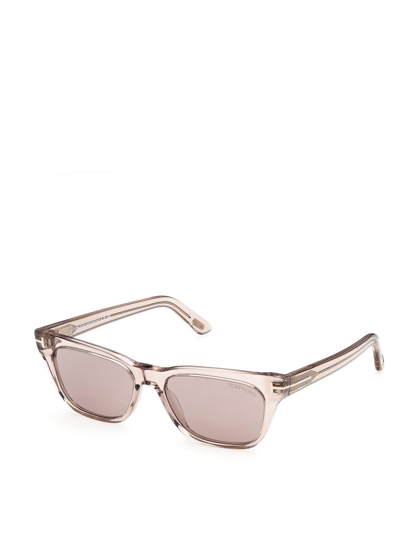 Tom Ford Penn Acetate Rectangular Sunglasses - Shiny Light Brown