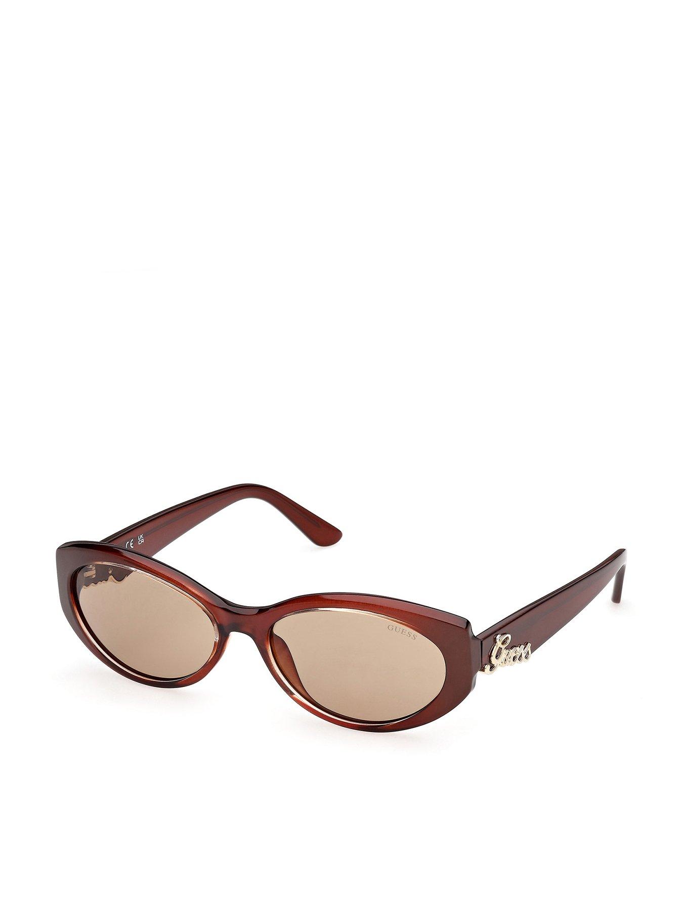 Guess GU00307 50E Oval Sunglasses - Dark Brown