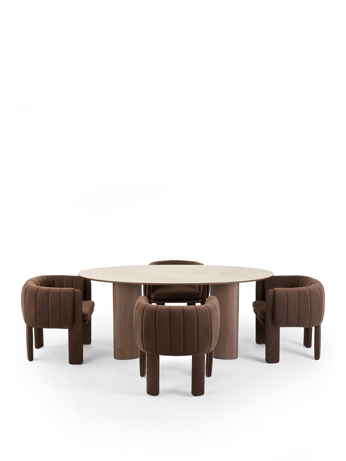 Image 2 of 7 of The Very Collection Ines 180cm Dining Table &amp; 4 Chocolate Mila Dining Chairs - FSC&reg; Certified