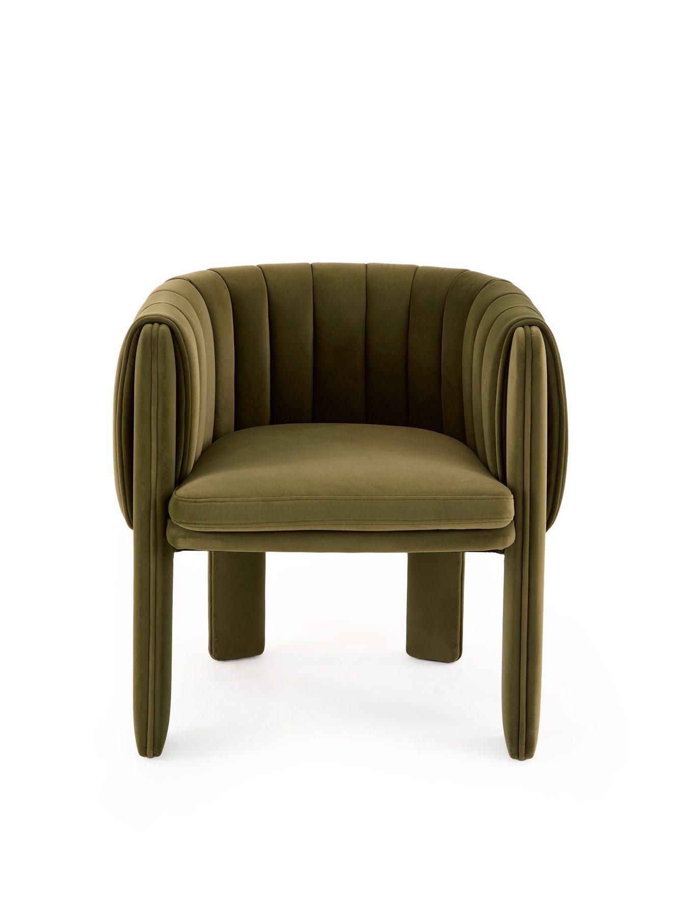 Image 6 of 7 of The Very Collection Ines 180cm Dining Table &amp; 4 Olive Green Mila Dining Chairs - FSC&reg; Certified
