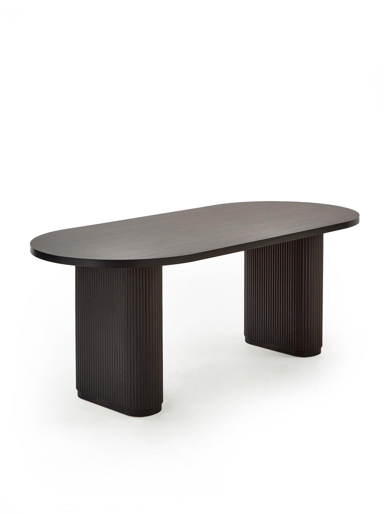 Image 5 of 7 of The Very Collection Sander Corner Storage Booth In Boucle With Carina 200cm Black Dining Table & 2 Sander Chairs