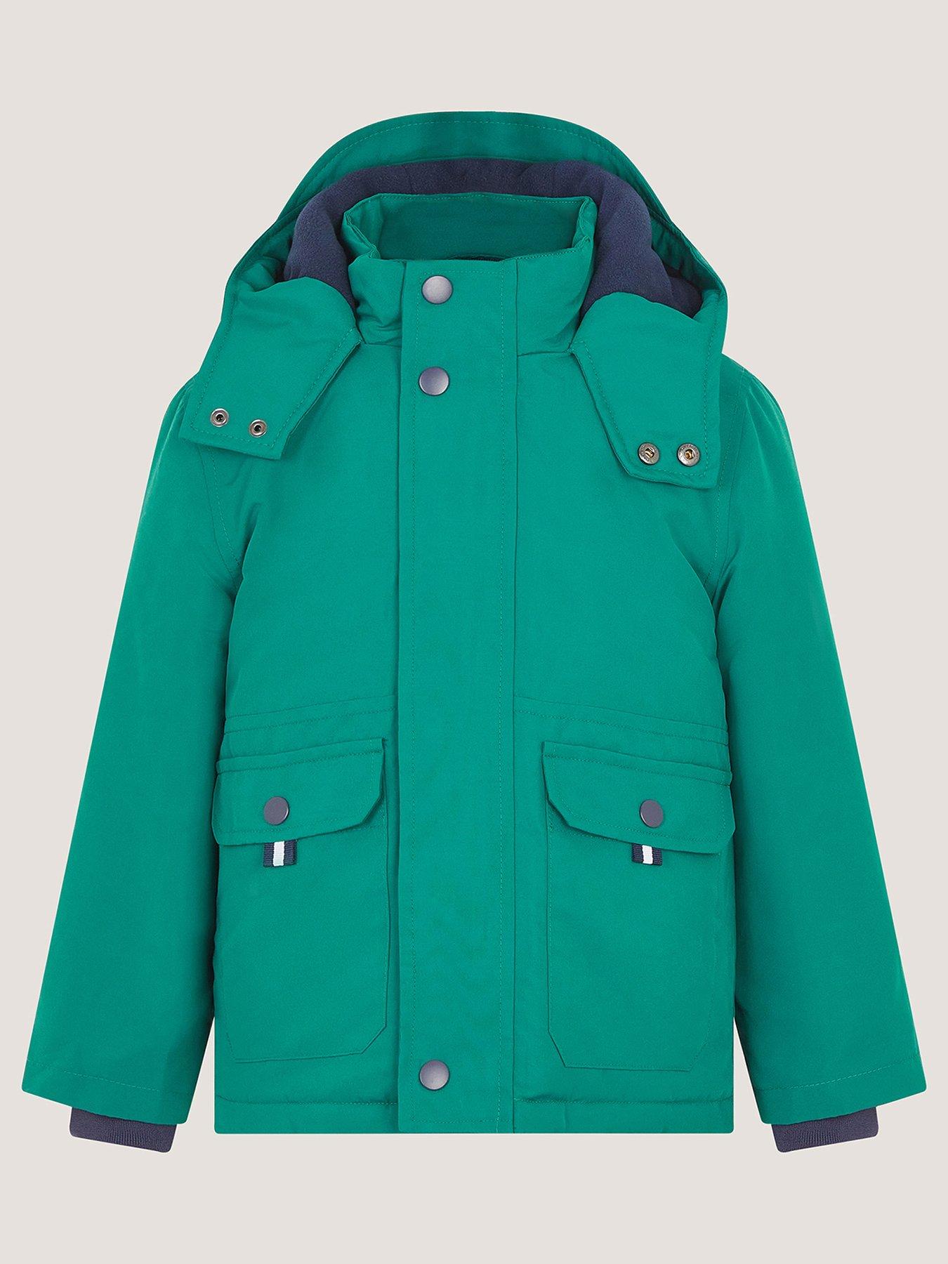 Image 1 of 3 of Monsoon Boys' 3-in-1 Hooded Anorak Jacket - Green