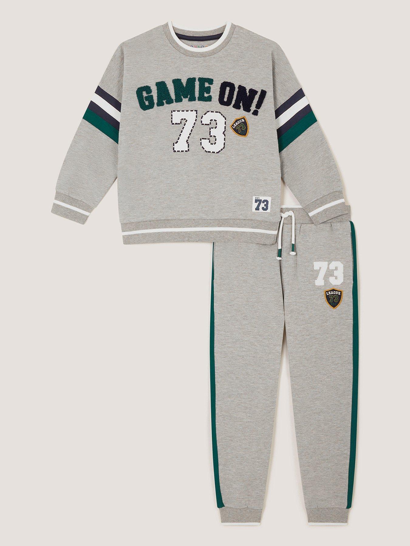 Image 2 of 4 of Monsoon Boys' Games Graphic Sweatshirt and Joggers Set - Grey