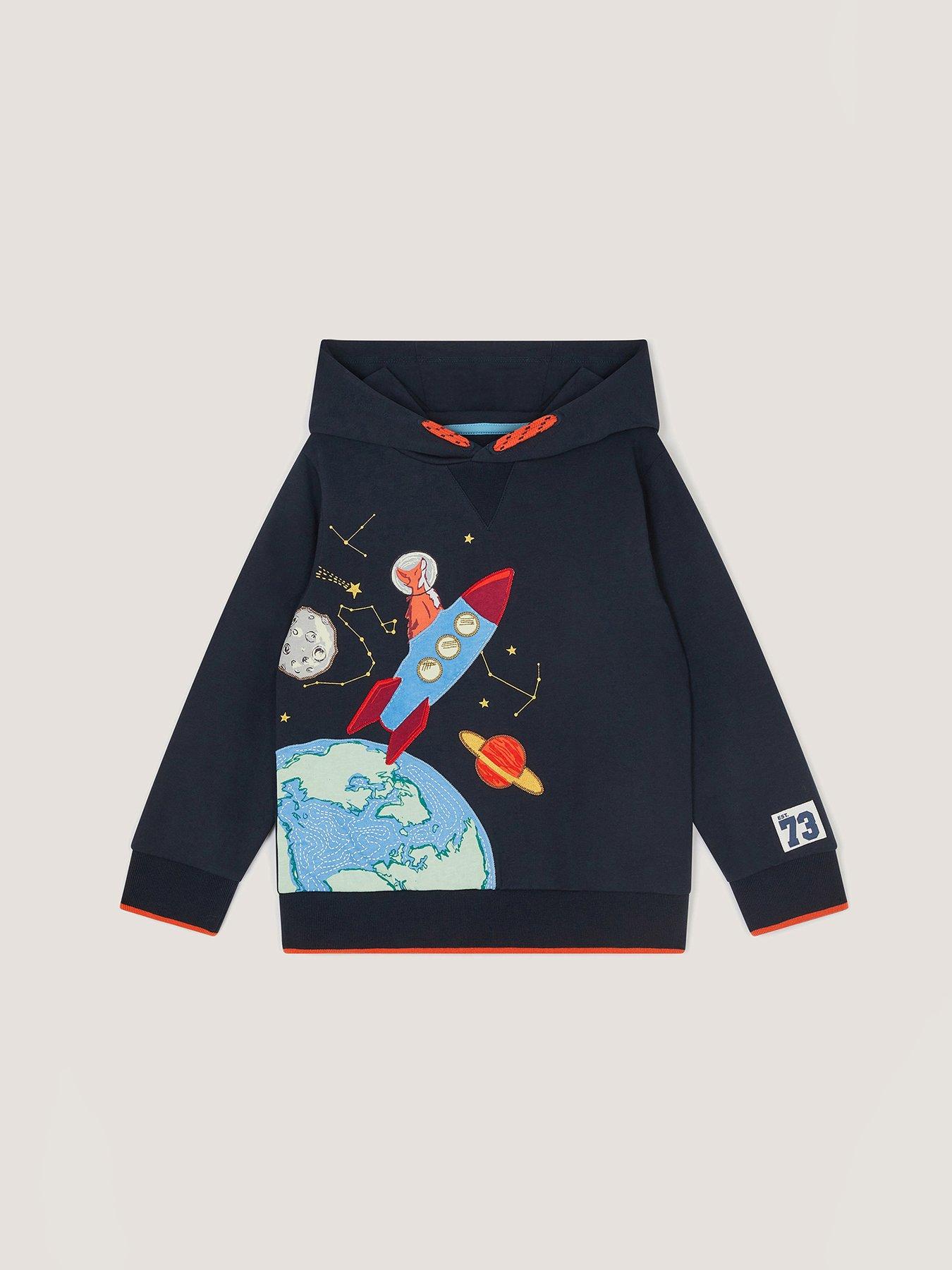 Monsoon Boys Glow In The Dark Space Hoodie - Navy