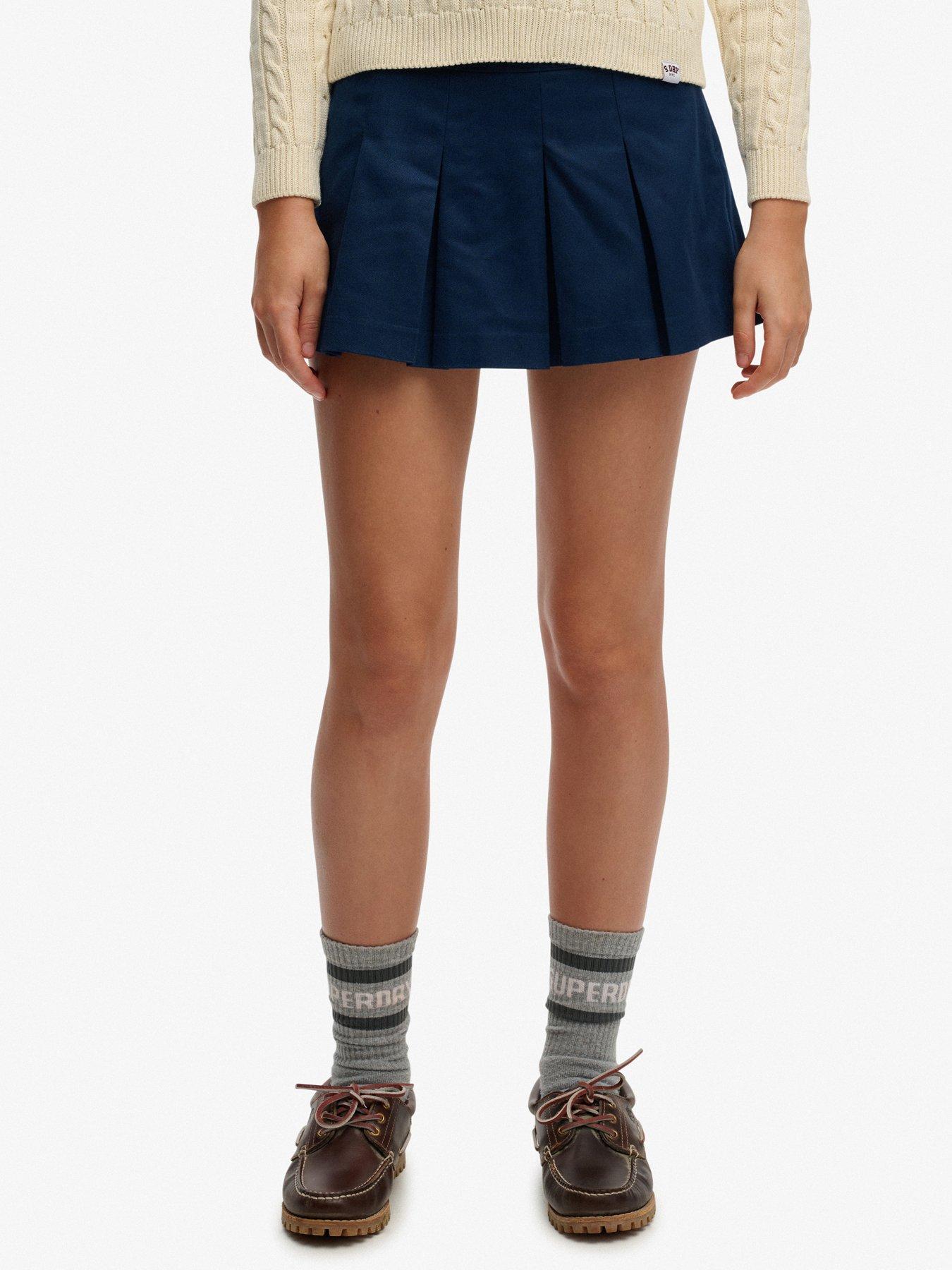 Superdry Mini Pleated Skort - Navy