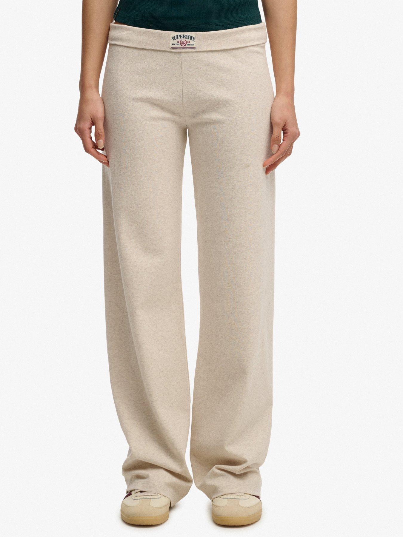 Superdry Athletic Essentials Fold Over Joggers - Cream