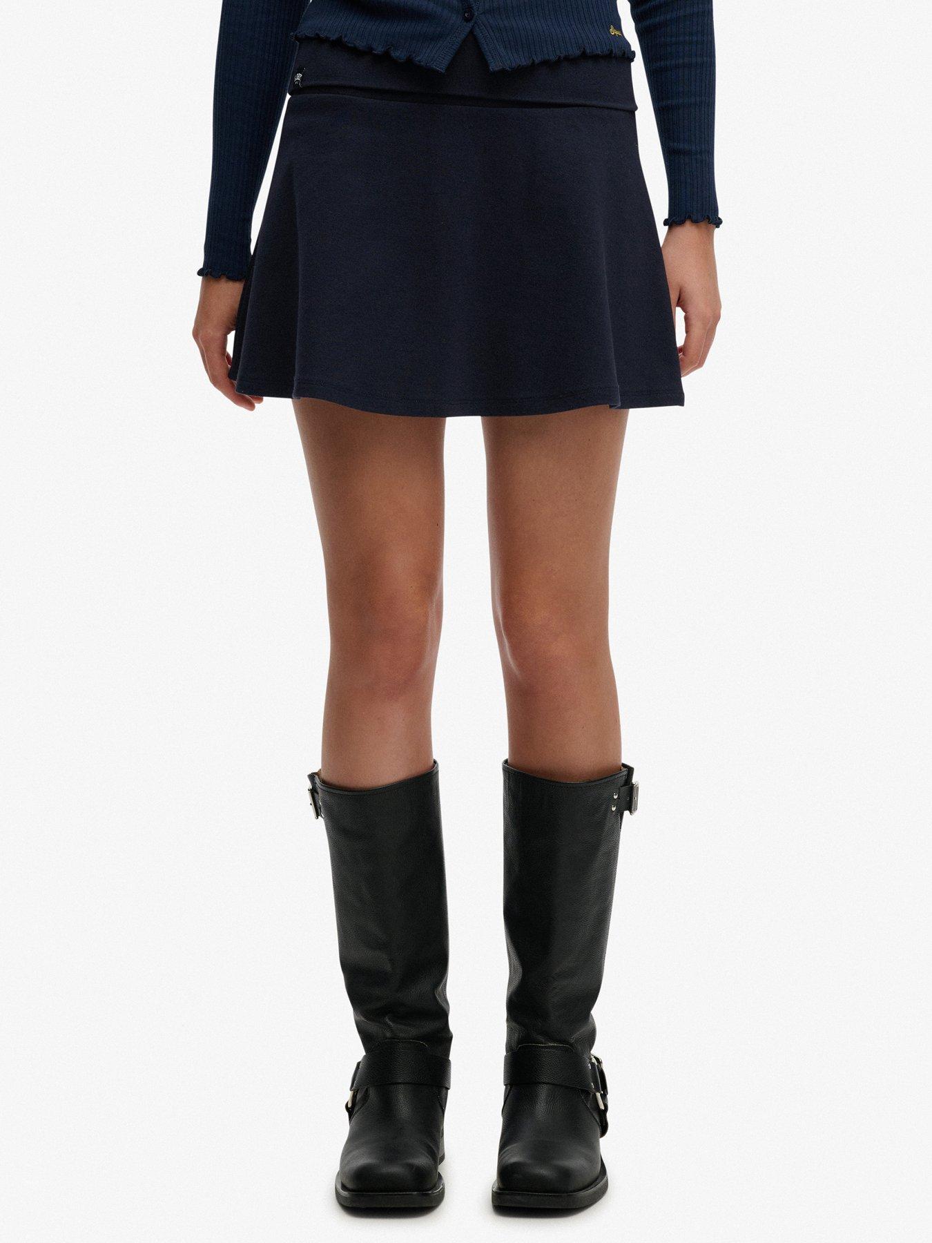 Superdry Athletic Essentials Fold Over Skirt - Eclipse Navy