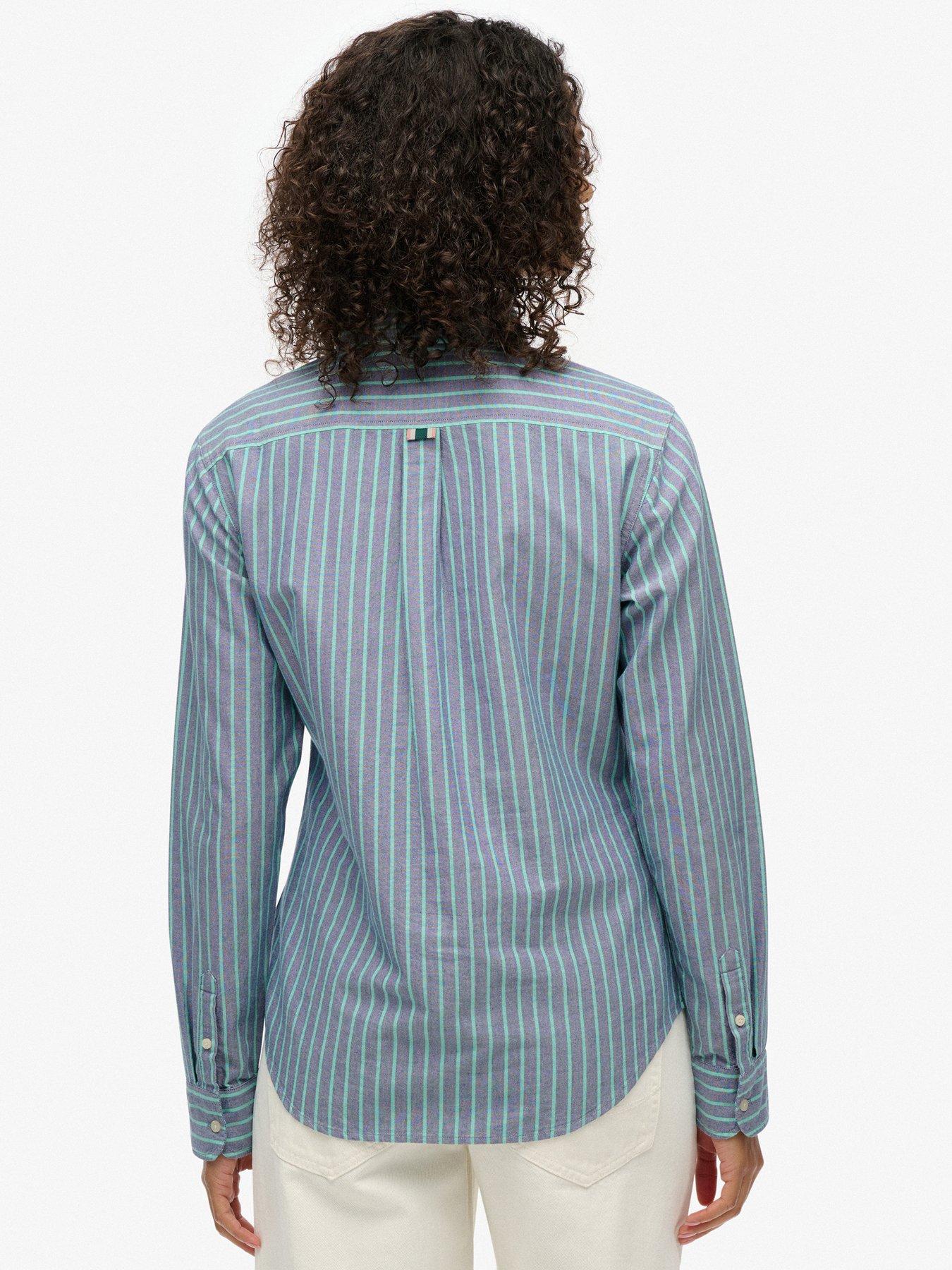 Image 2 of 6 of Superdry Slim Oxford Button Down Long Sleeve Shirt &nbsp;- Blue
