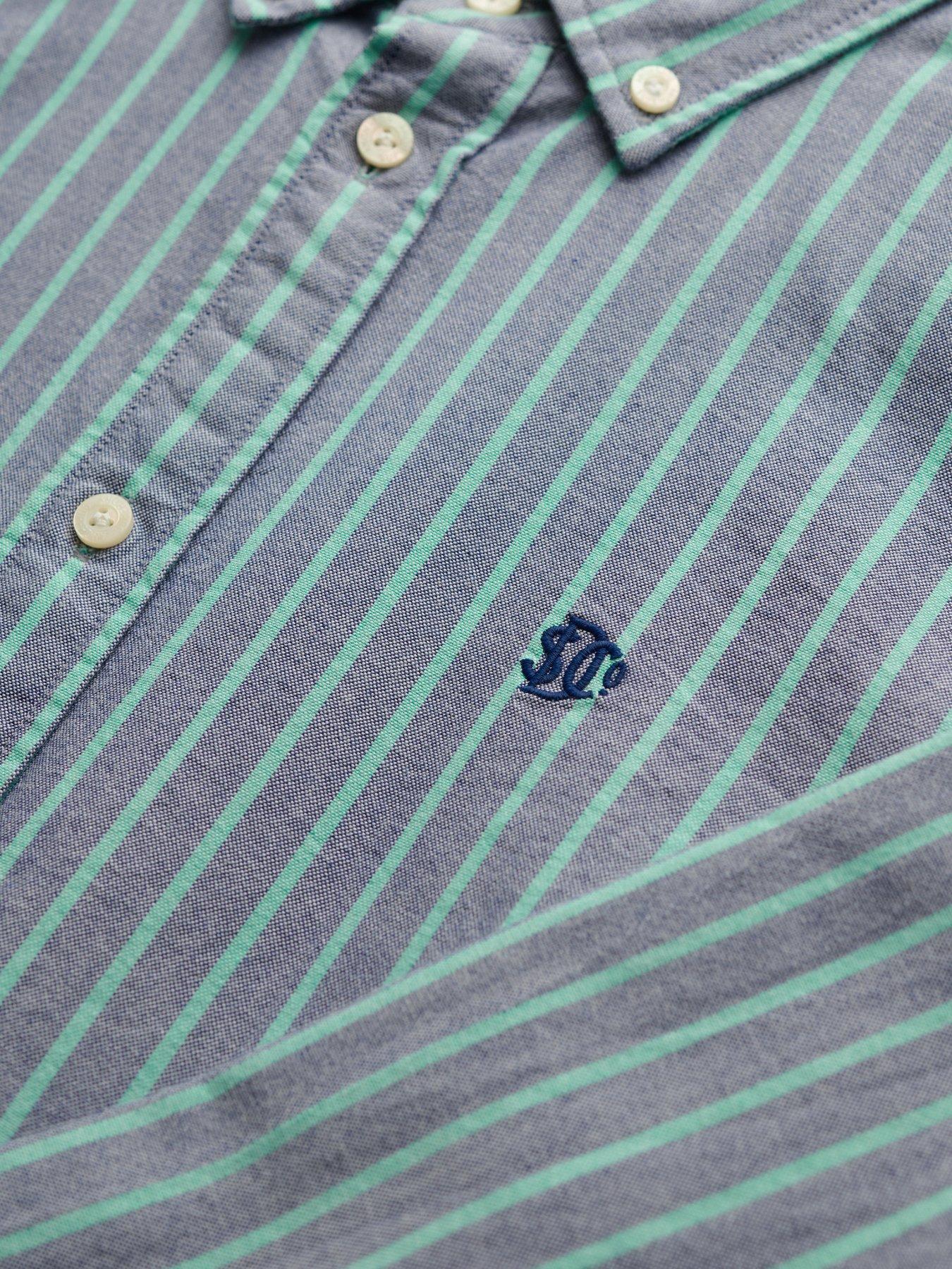 Image 6 of 6 of Superdry Slim Oxford Button Down Long Sleeve Shirt &nbsp;- Blue