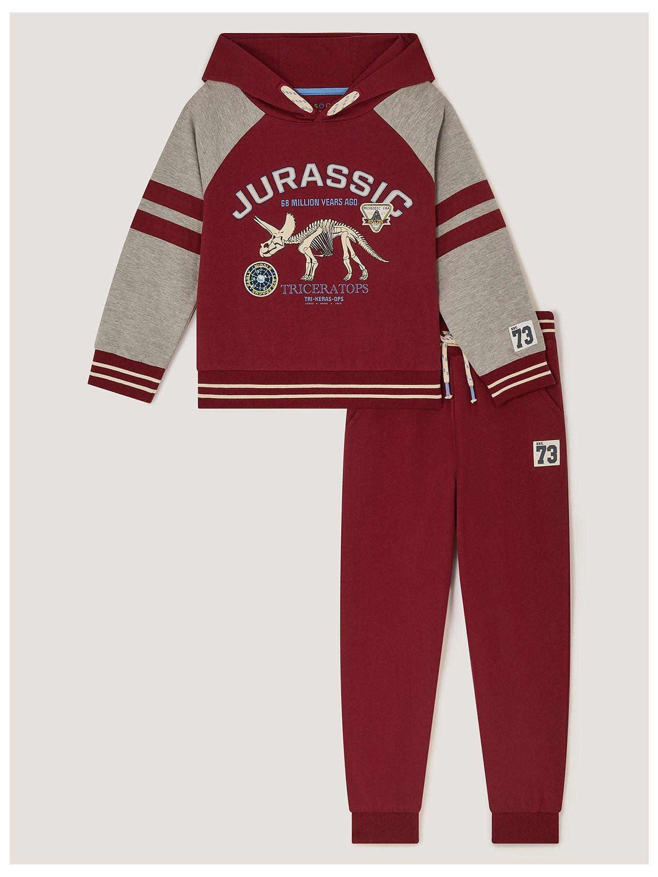Monsoon Boys Jurassic Hoodie  &  Joggers Set - Red