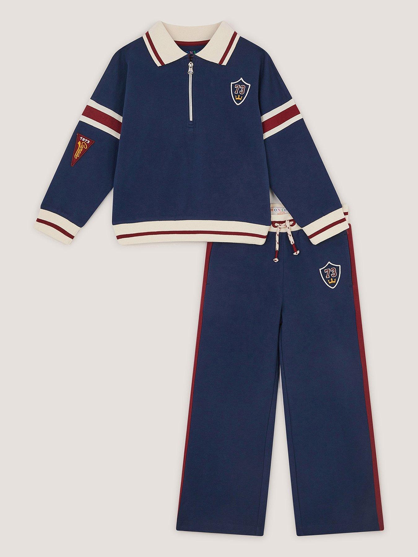 Image 2 of 4 of Monsoon Boys Half Zip Sweat Set - Navy