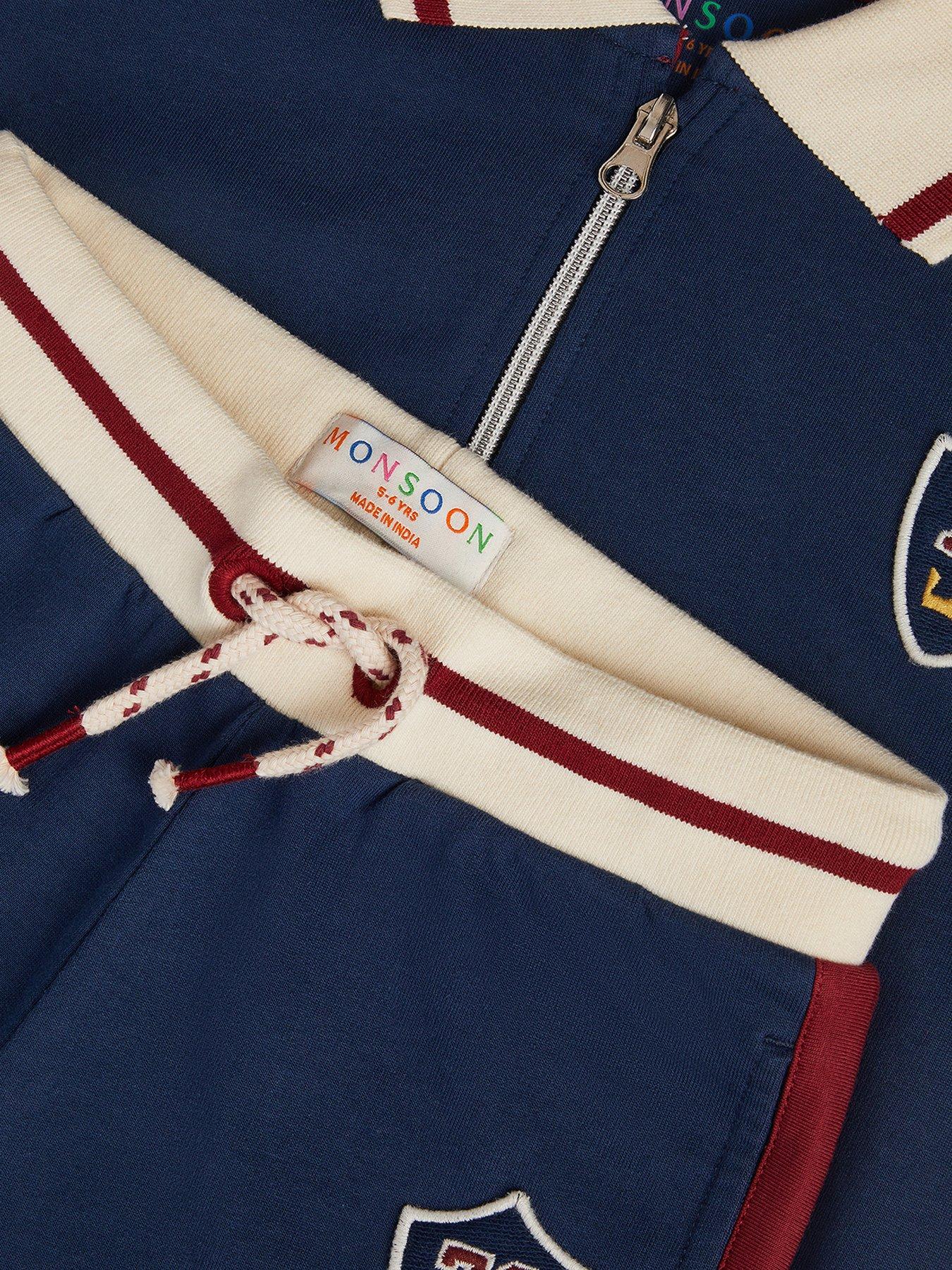 Image 4 of 4 of Monsoon Boys Half Zip Sweat Set - Navy