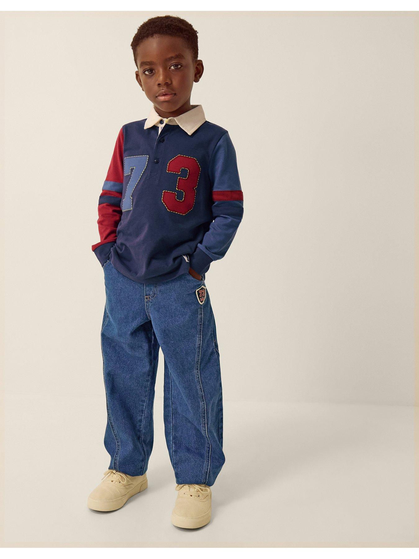 Image 1 of 4 of Monsoon Boys Barrel Leg Jeans - Blue