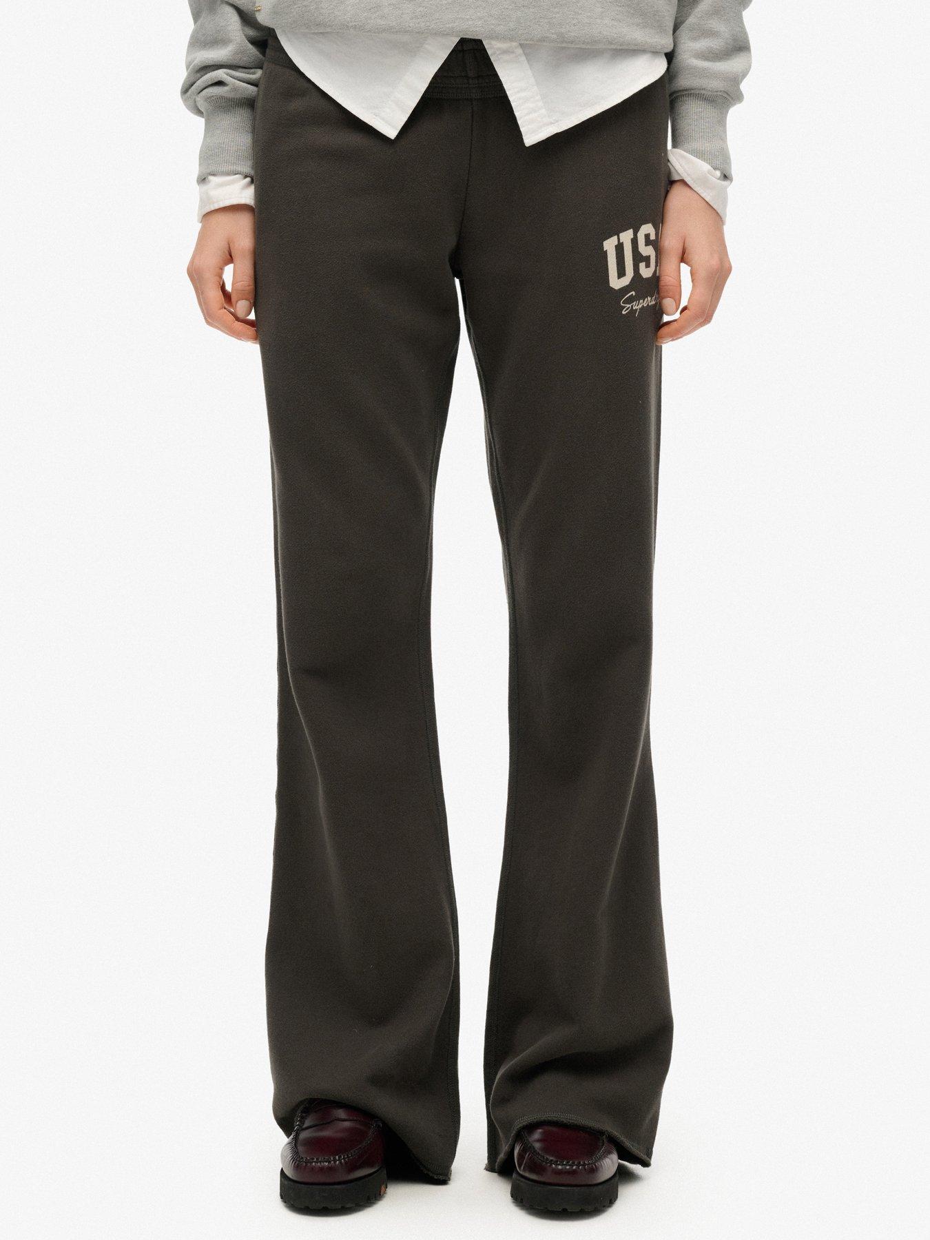 Image 1 of 6 of Superdry Athletic Essentials Low Rise Flare Joggers - Grey