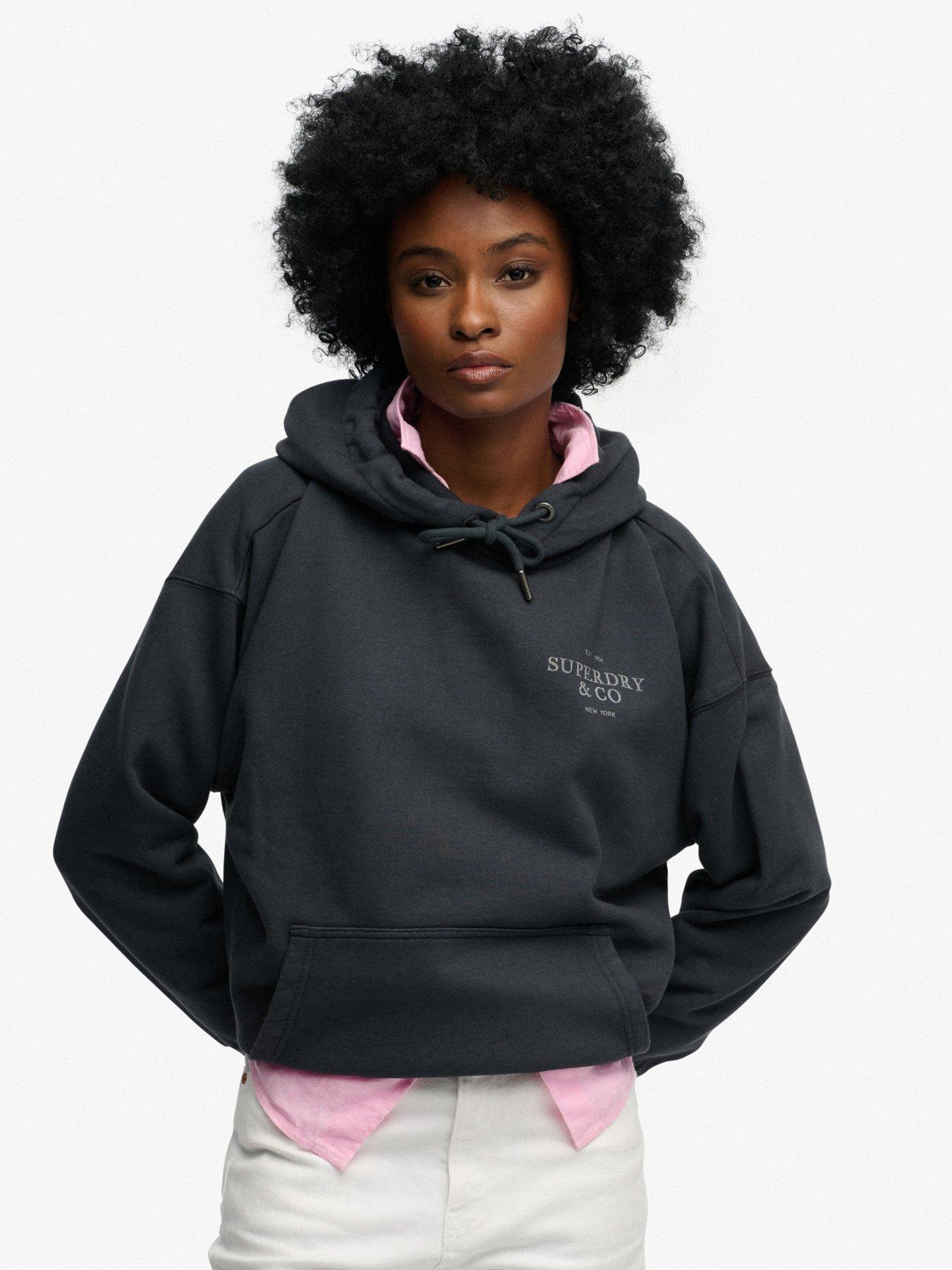 Superdry Luxe Casual Relaxed Hoodie - Navy