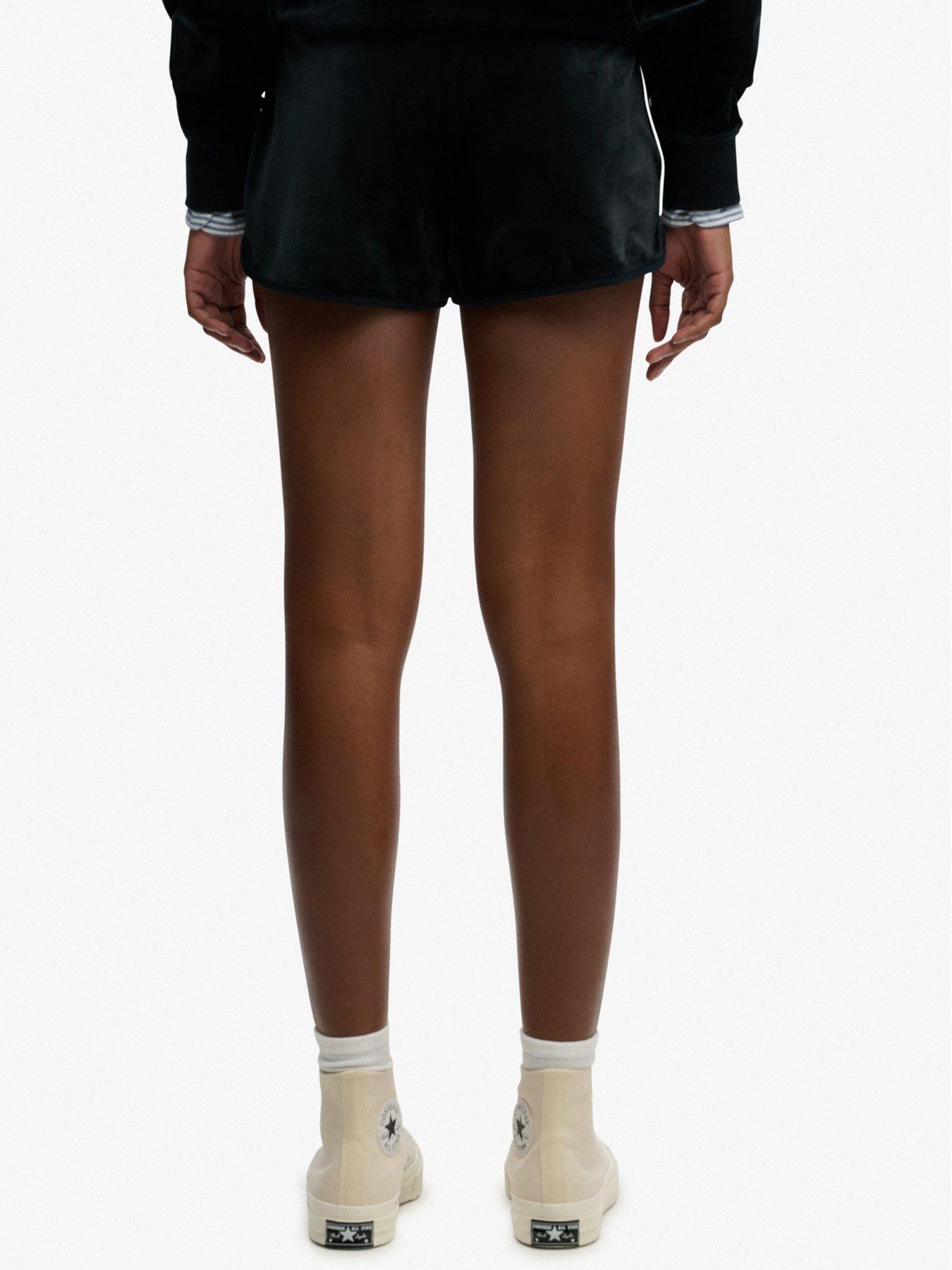 Image 2 of 6 of Superdry Country Club Velour Shorts - Navy
