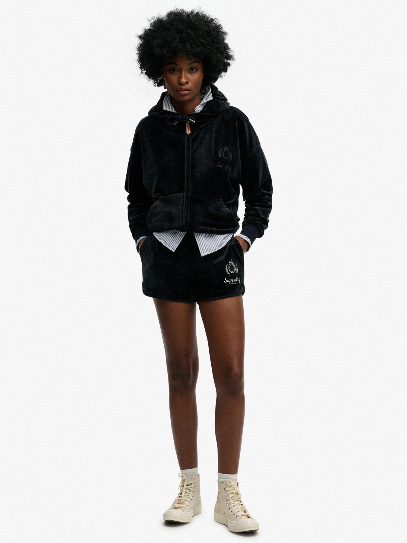 Image 5 of 6 of Superdry Country Club Velour Shorts - Navy