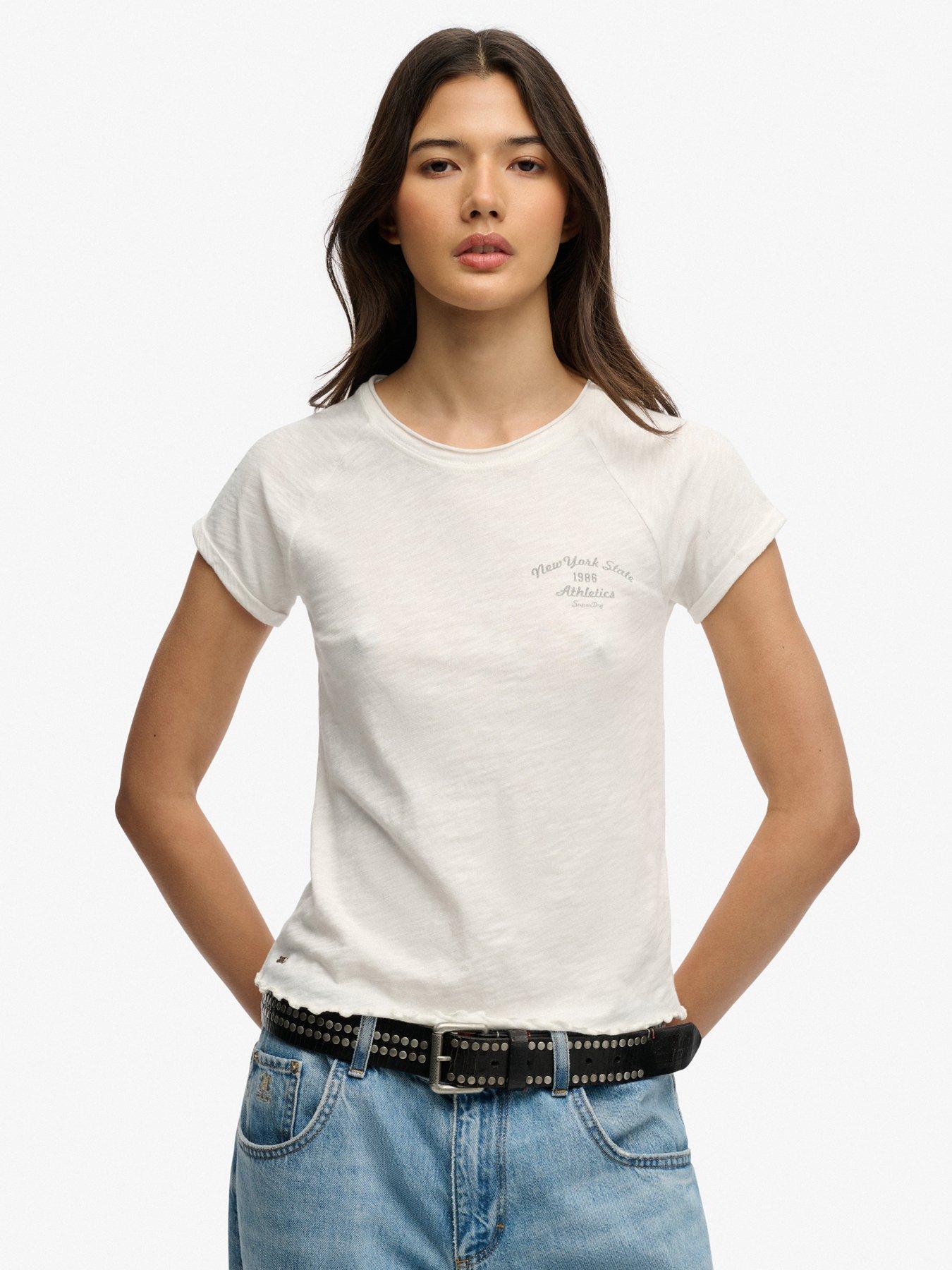 Superdry Athletic Essentials Slub Graphic T-shirt - White