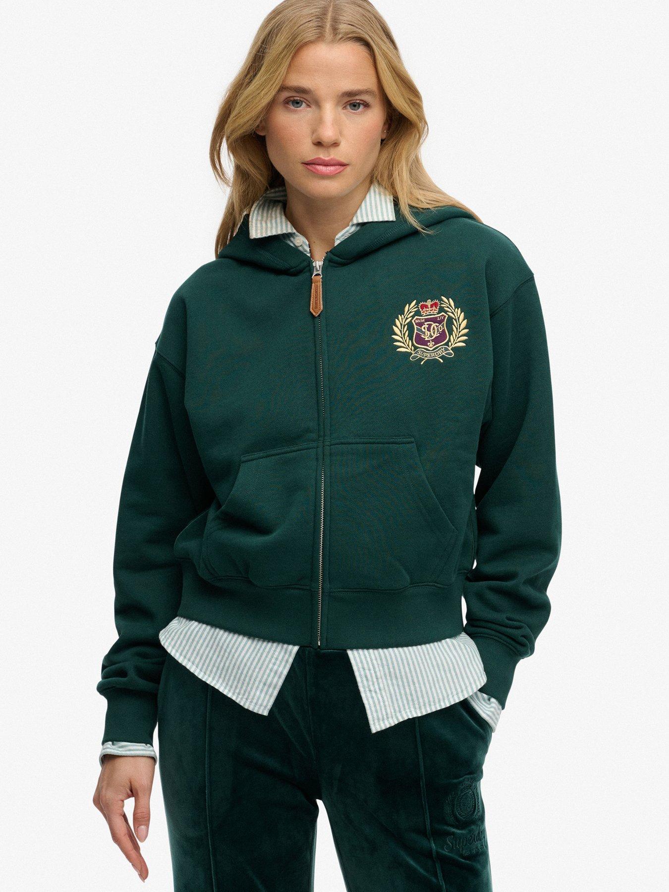 Image 1 of 5 of Superdry Country Club Zip Hoodie - Green