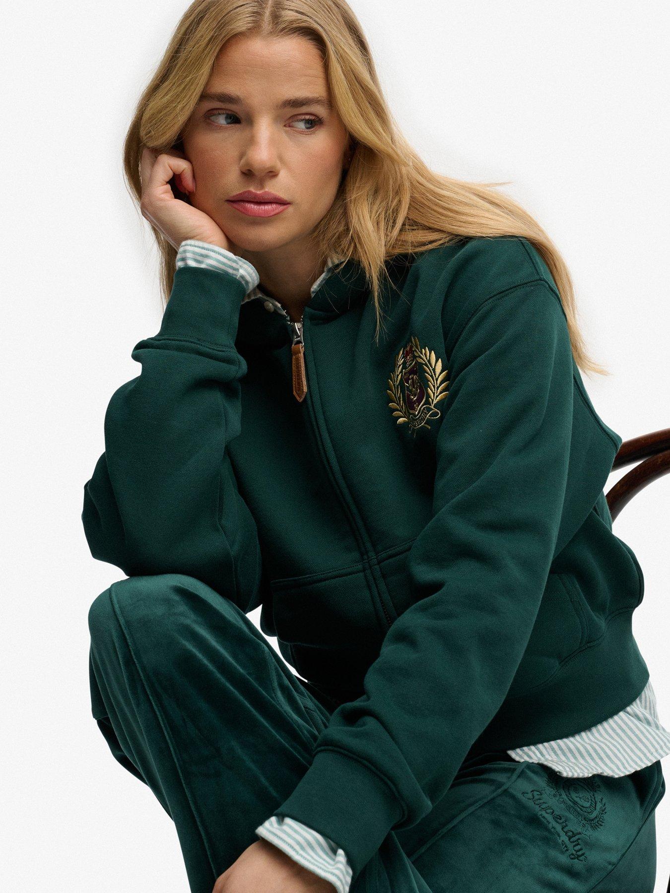 Image 4 of 5 of Superdry Country Club Zip Hoodie - Green