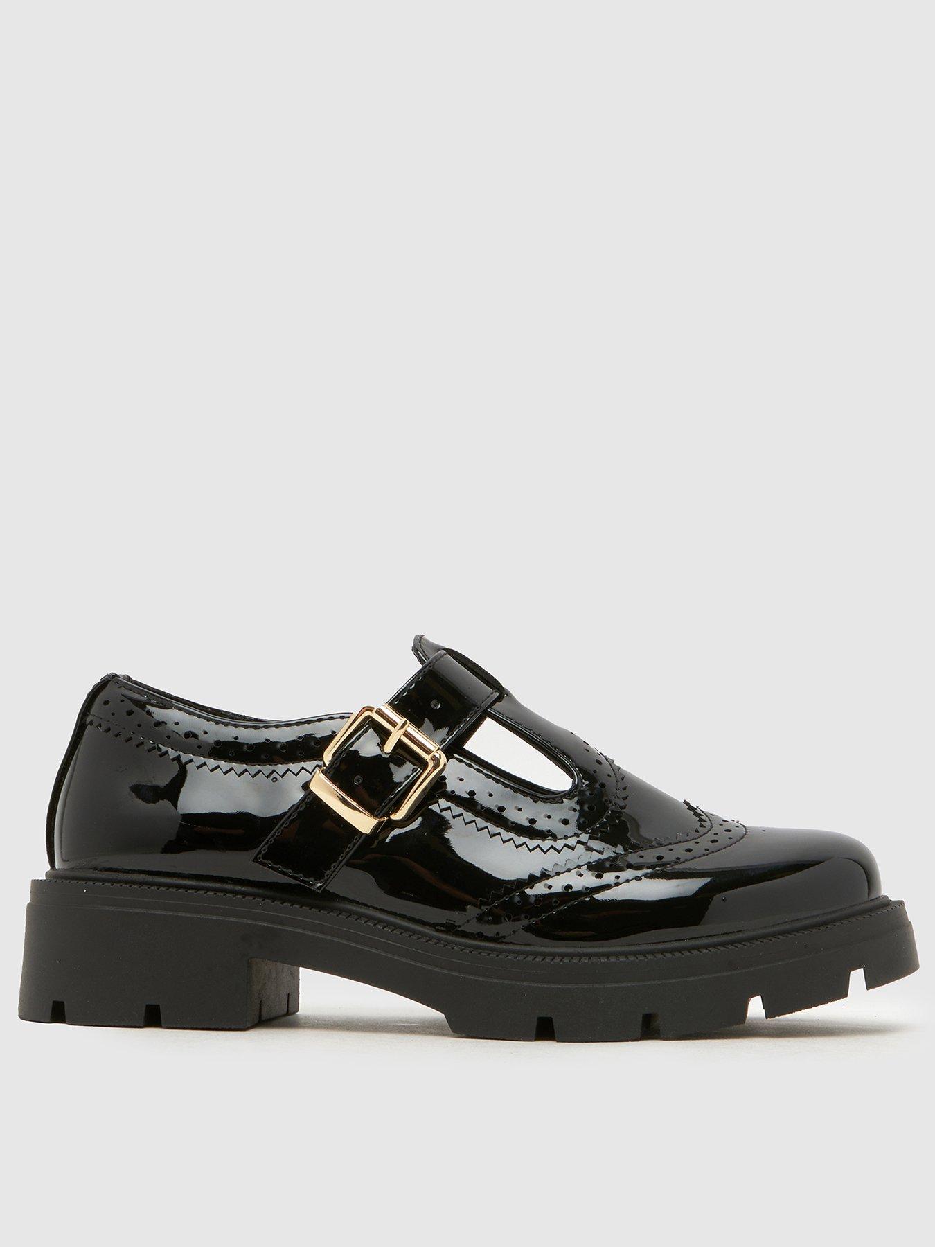 Schuh Leigh Chunky T-Bar Shoes - Black
