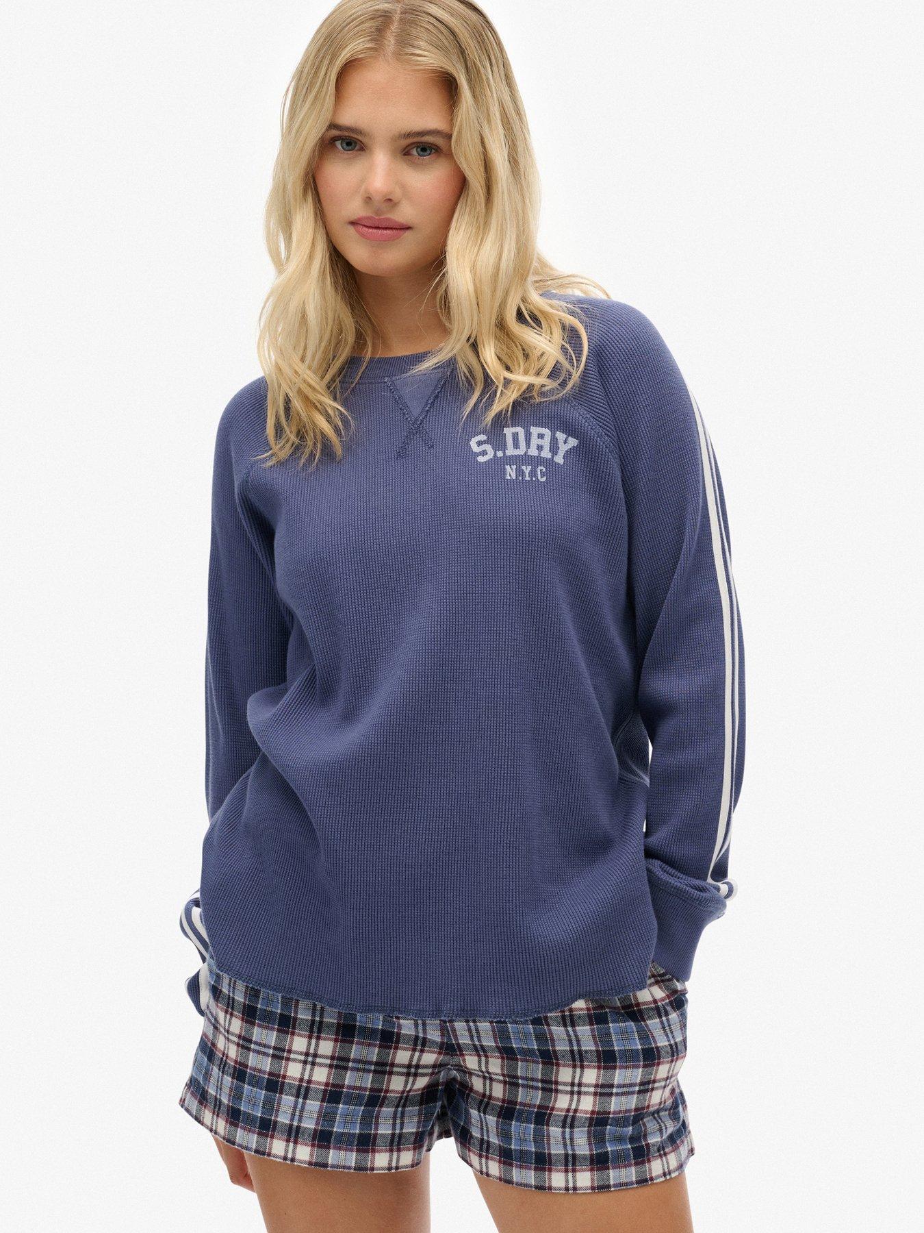 Superdry Athletic Essentials Graphic Long Sleeve Top - Navy