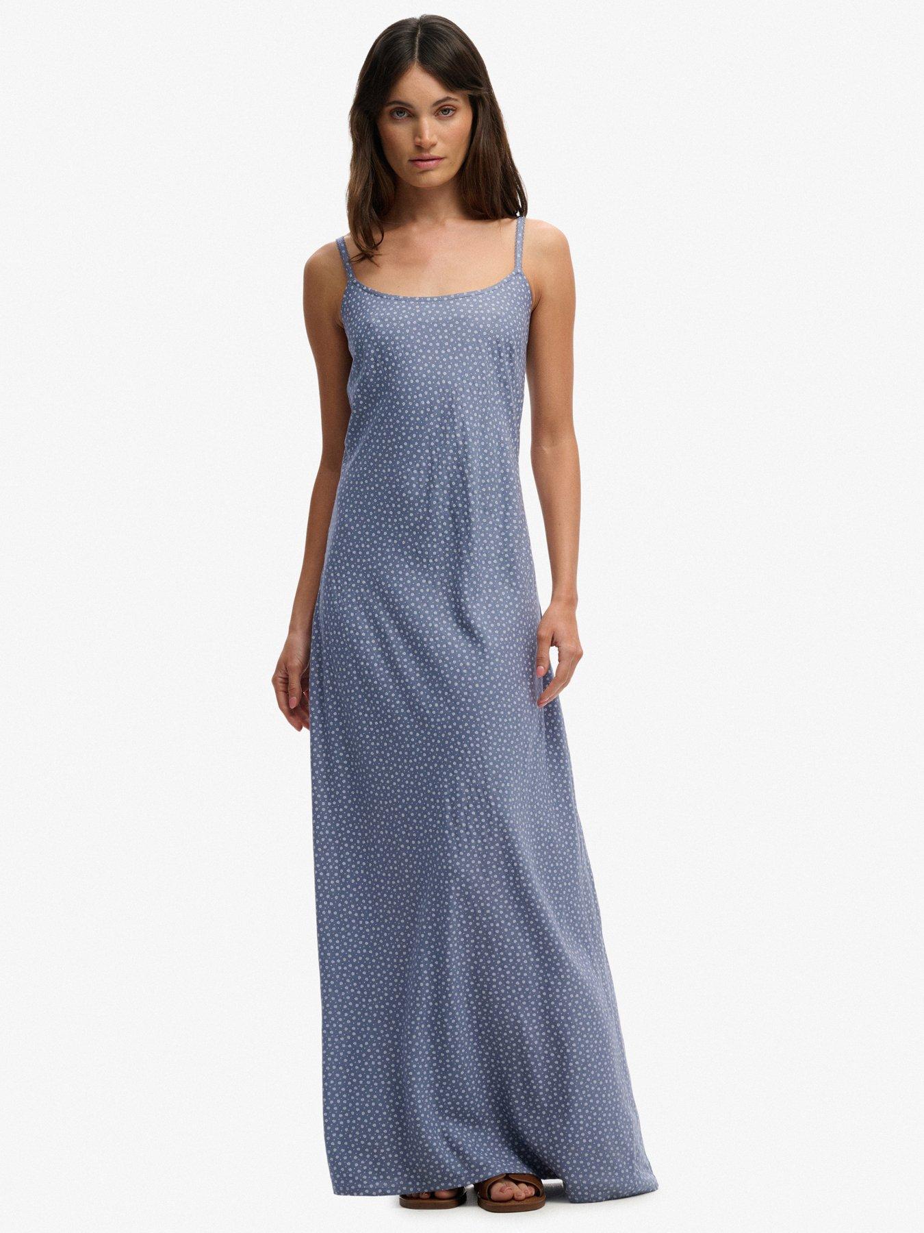 Superdry Printed Cami Maxi Dress - Blue