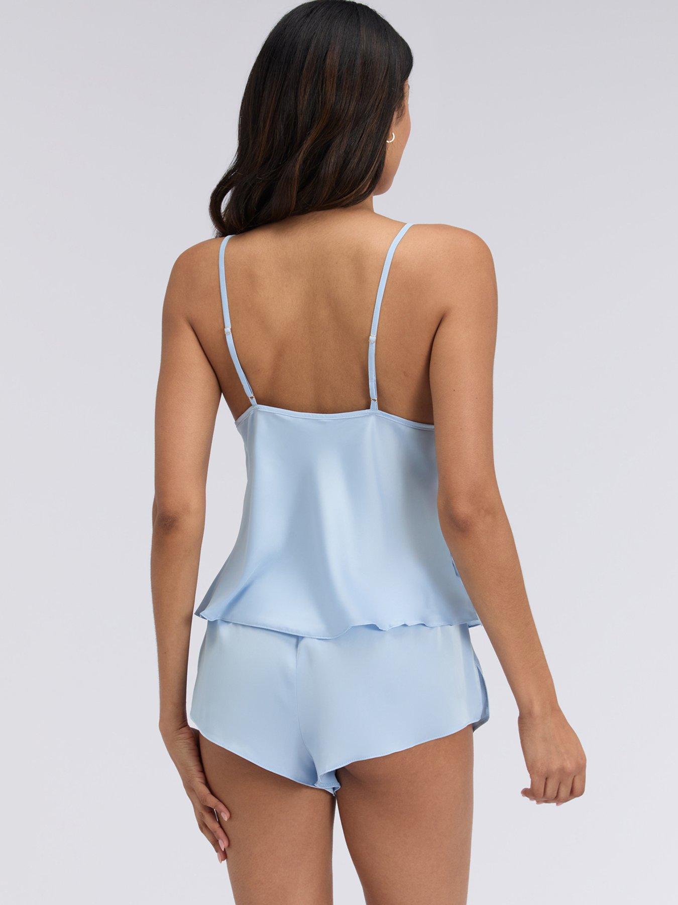 Image 2 of 5 of Boux Avenue Kaya Satin Cami Set - Blue Mix