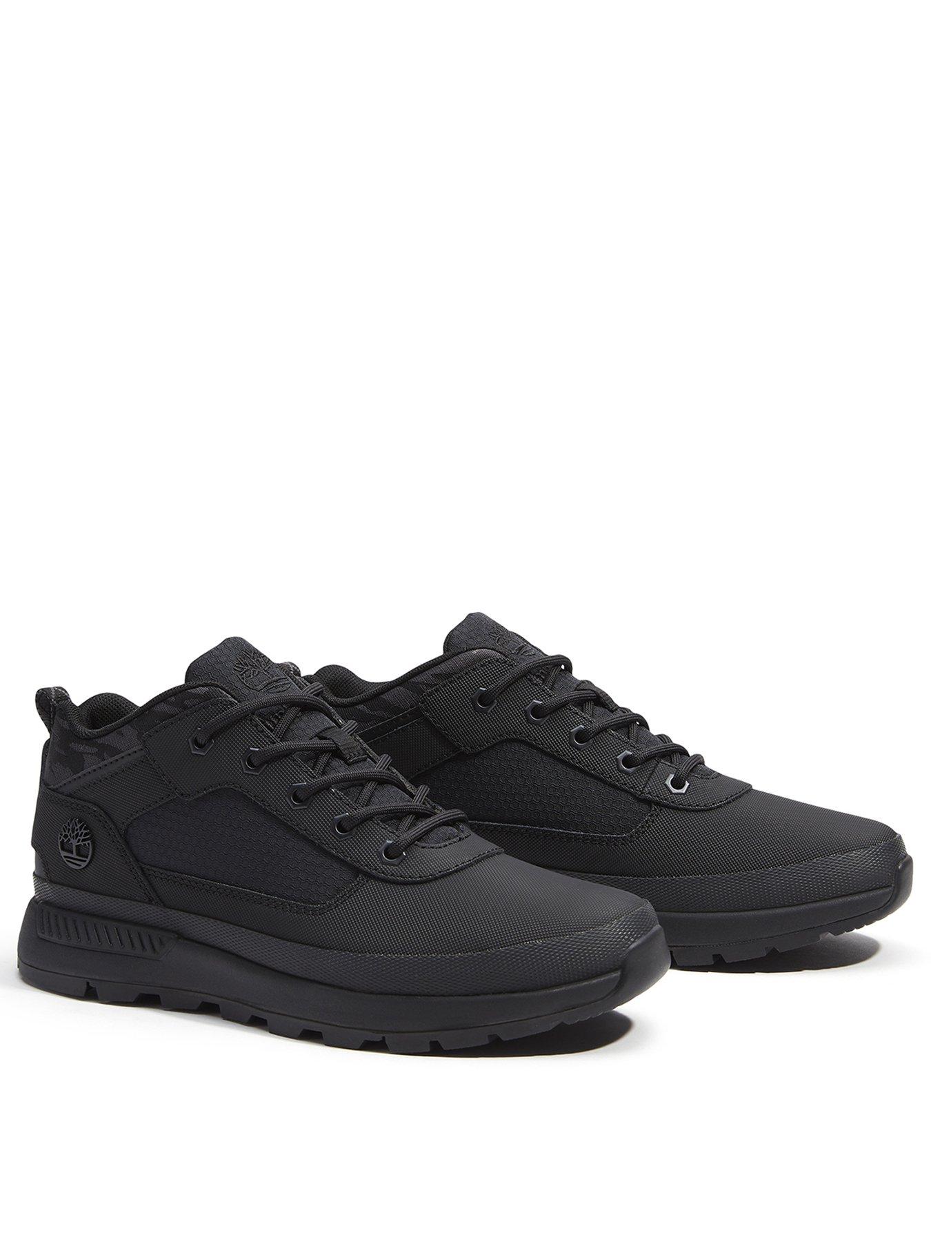 Image 2 of 6 of Timberland Boys Field Trekker Low Lace-Up Leather-Mix Sneakers - Black