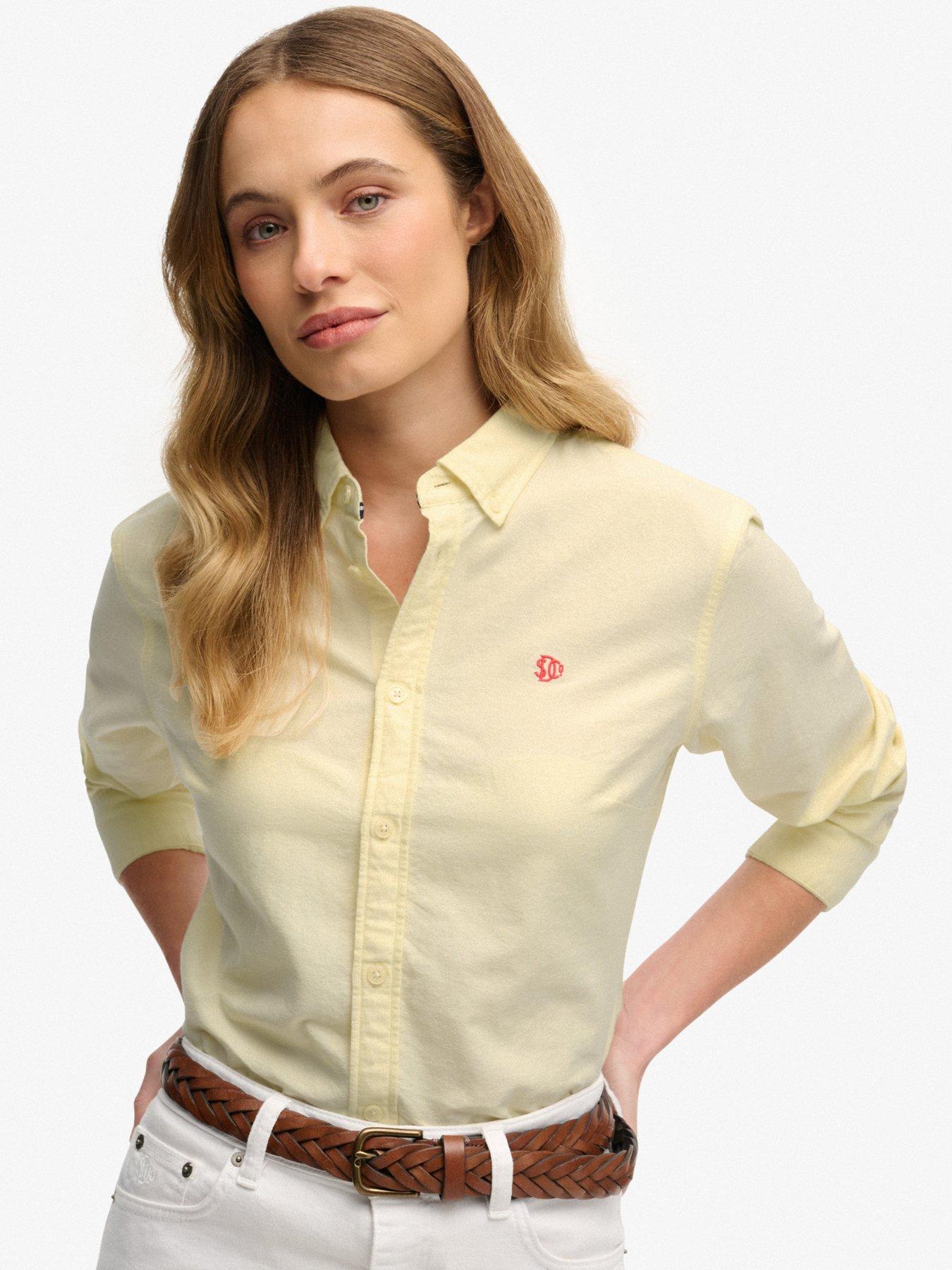 Superdry Slim Oxford Button Down Long Sleeve Shirt - Yellow