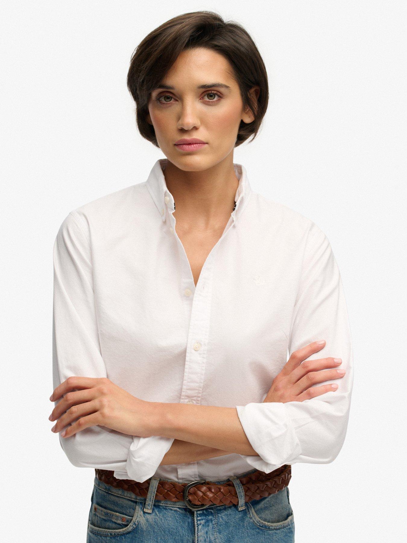 Superdry Slim Oxford Long Sleeve Shirt - White