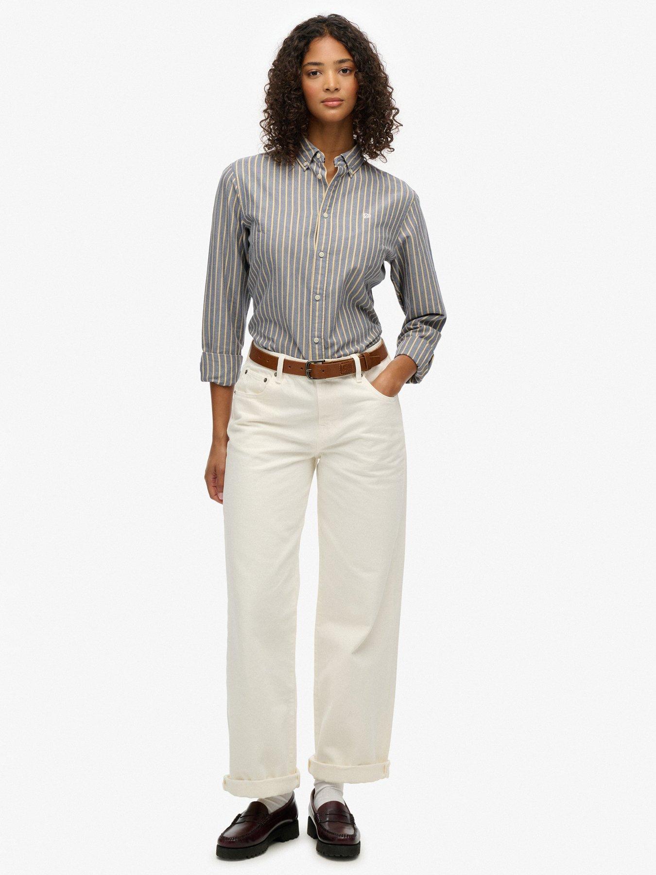 Image 3 of 6 of Superdry Slim Oxford Button Down Long Sleeve Shirt - Blue