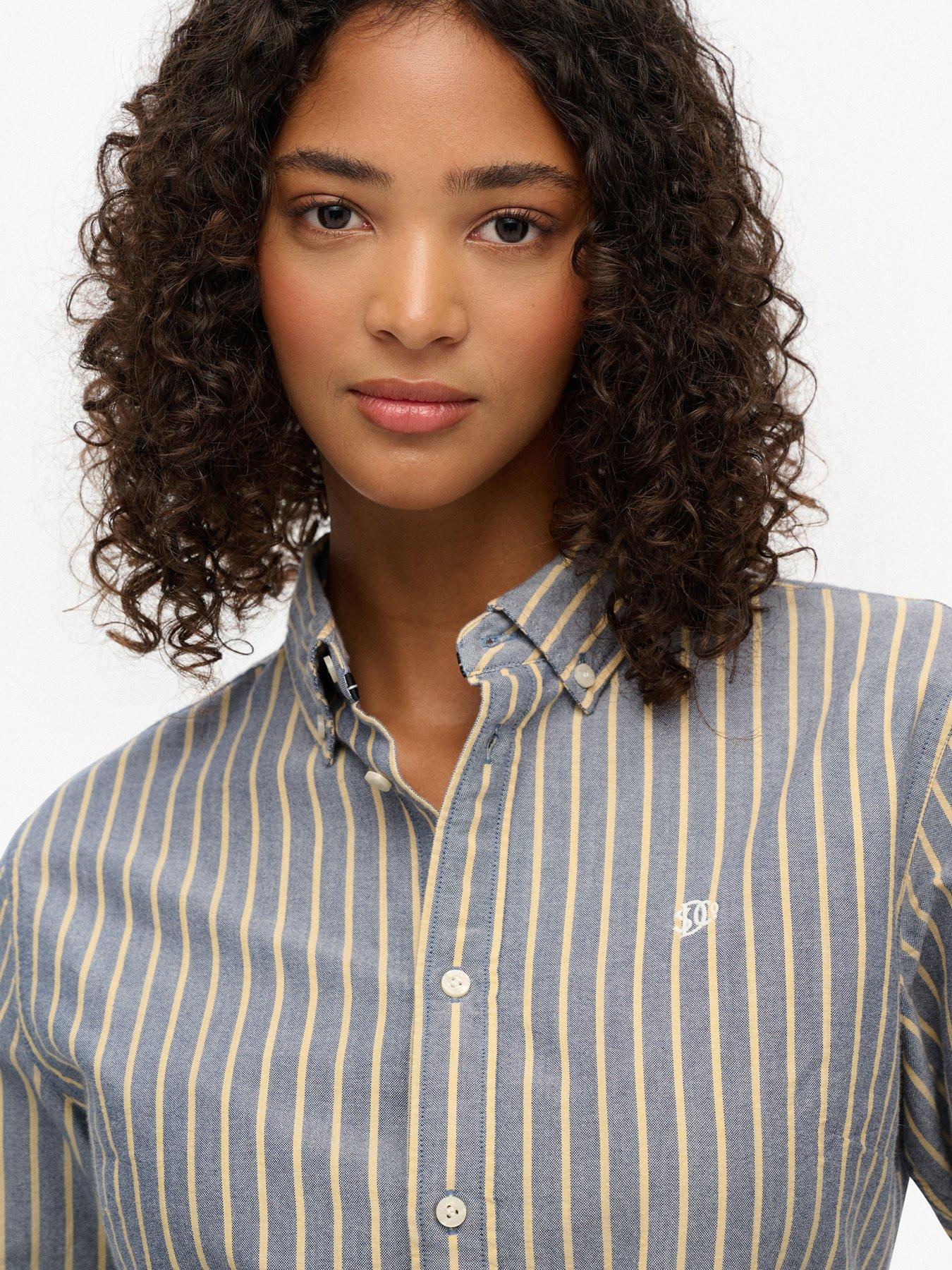Image 4 of 6 of Superdry Slim Oxford Button Down Long Sleeve Shirt - Blue