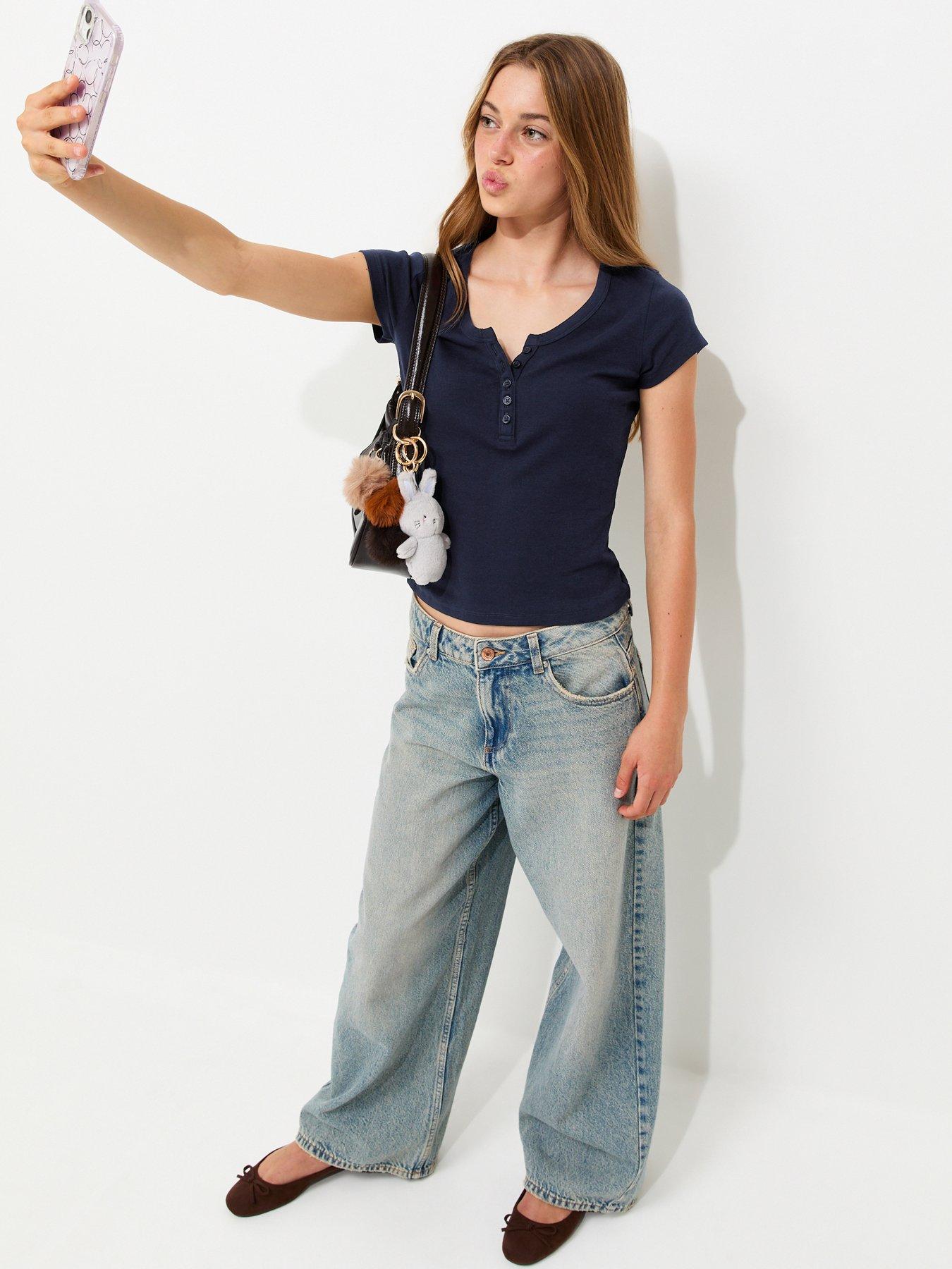 Image 1 of 6 of New Look 915 Navy Half Placket Tee