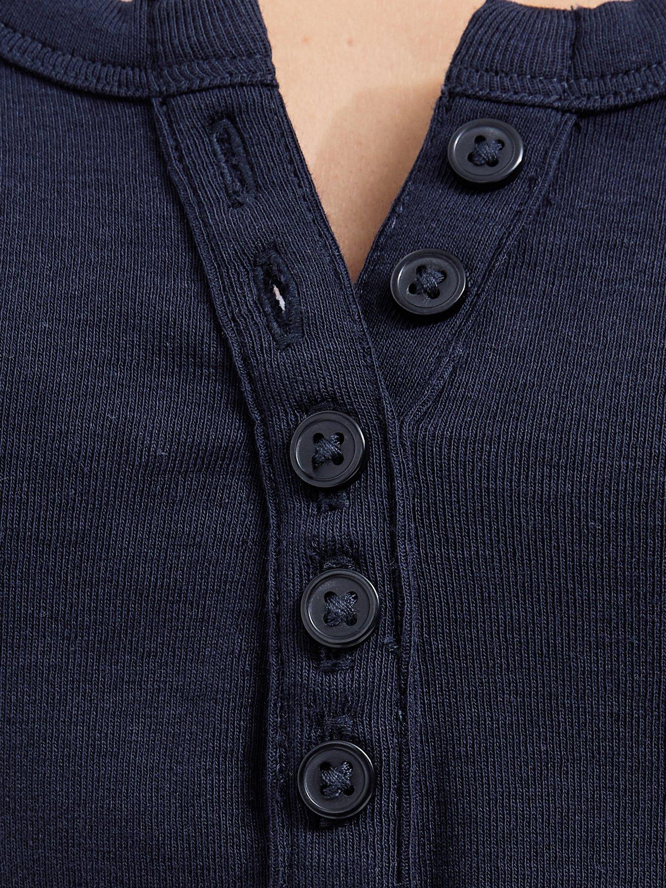 Image 5 of 6 of New Look 915 Navy Half Placket Tee
